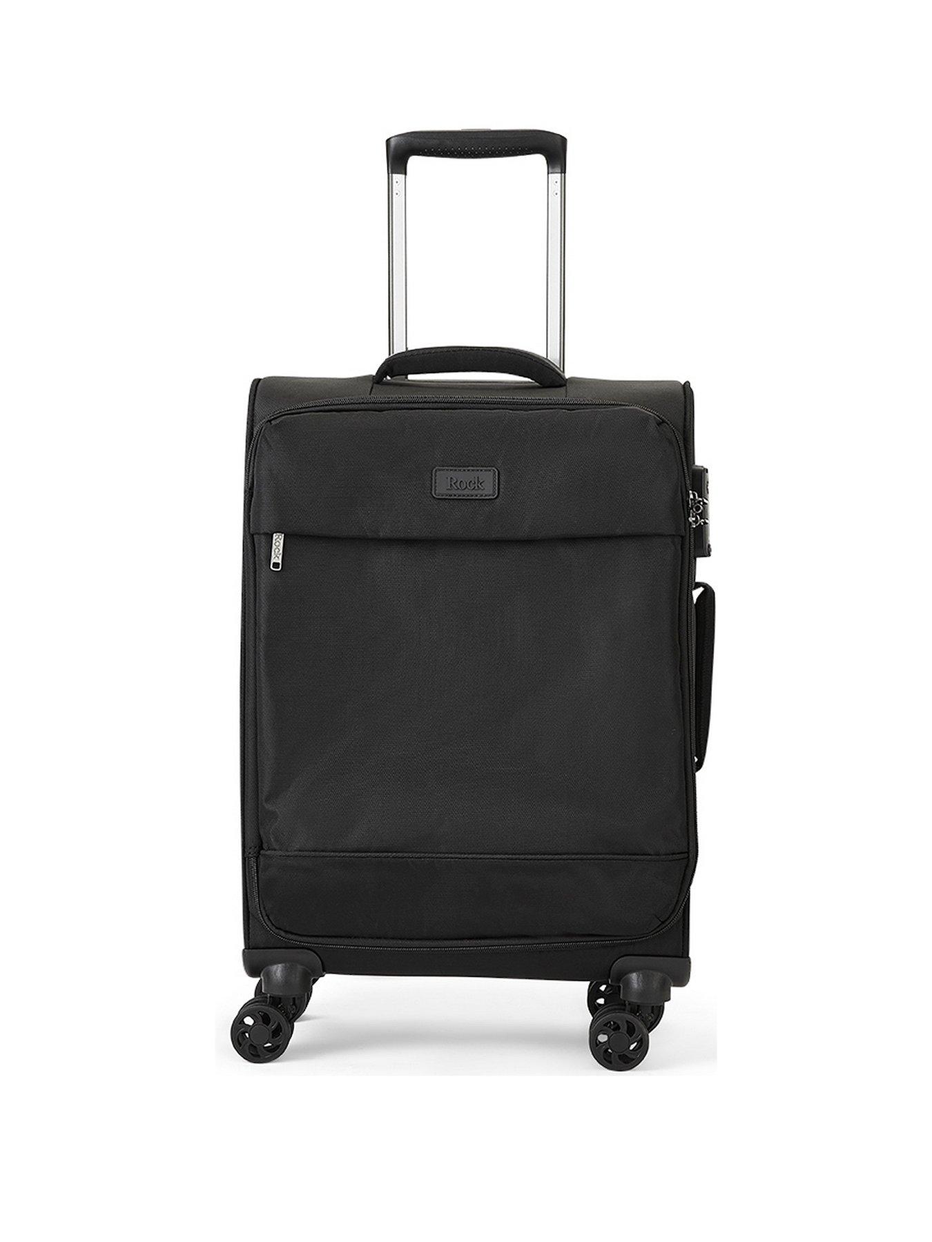 Image 2 of 5 of Rock Luggage Paris 8 Wheel Softshell Lightweight Small Suitcase With Lock -Black