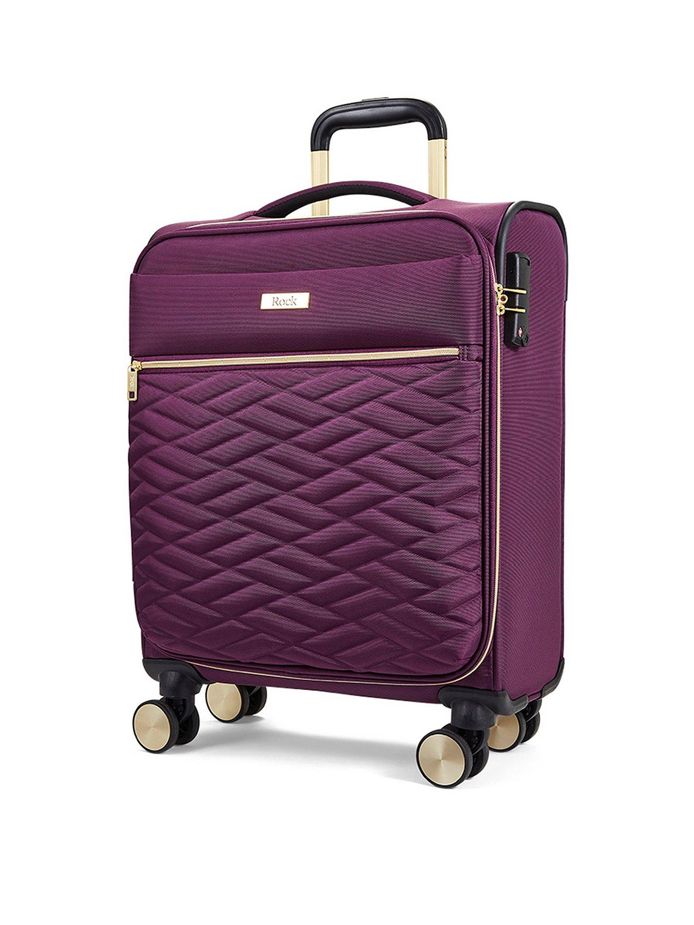 Rock Luggage Sloane Softshell 8 wheel expander with TSA lock Small Suitcase