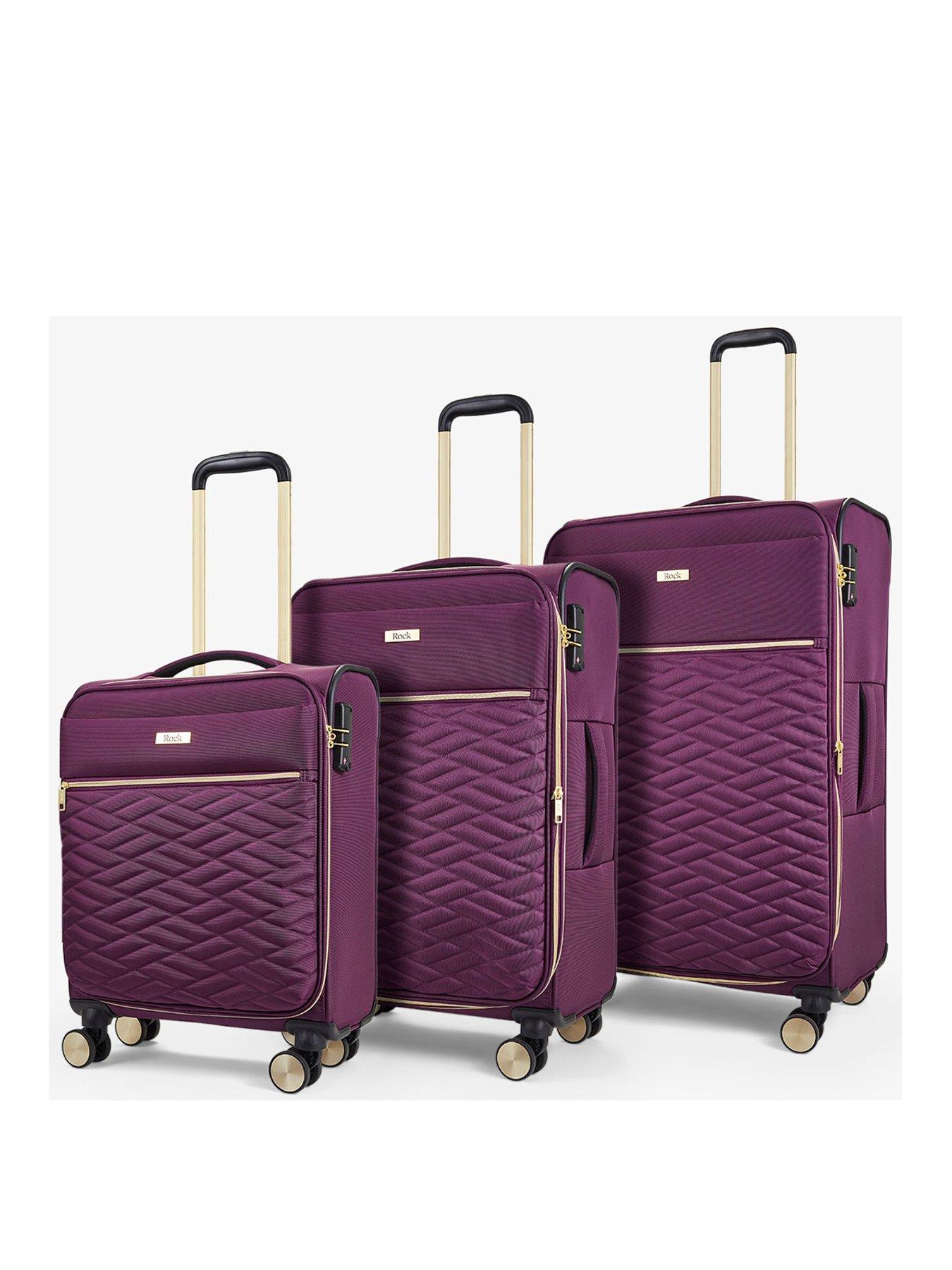  image of rock-luggage-sloane-softshell-8-wheel-expander-with-tsa-lock-3-pc-set