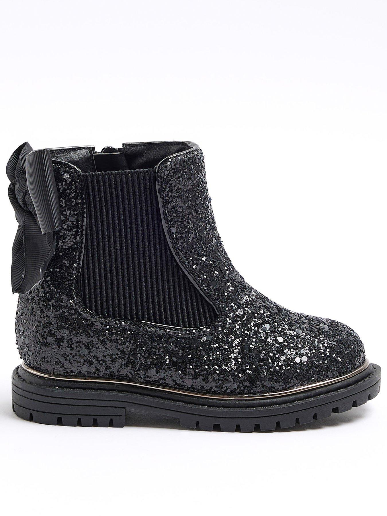 Girls glitter hotsell chelsea boots