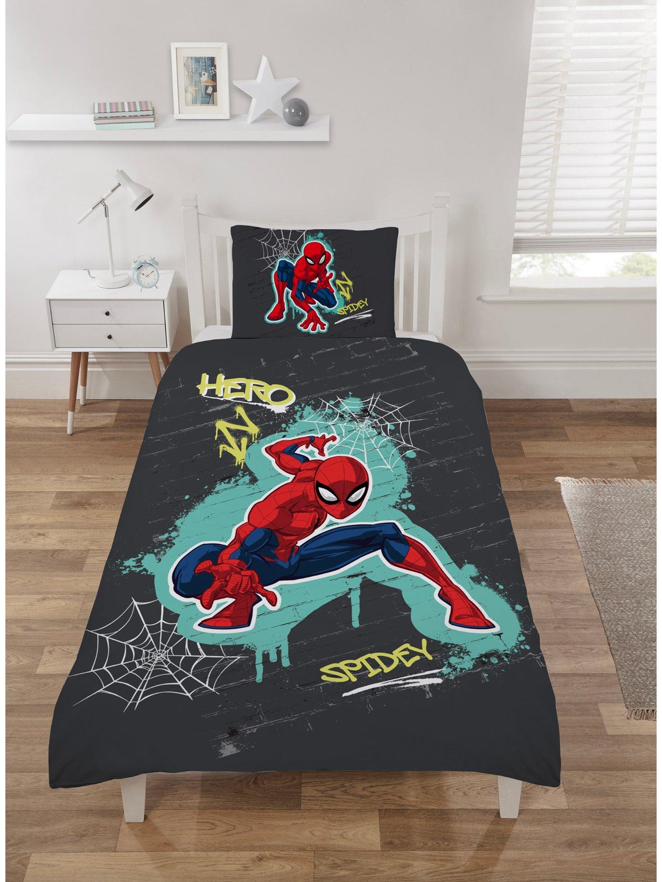 Image 1 of 3 of Spiderman Hero Single Duvet Cover Set - Multi