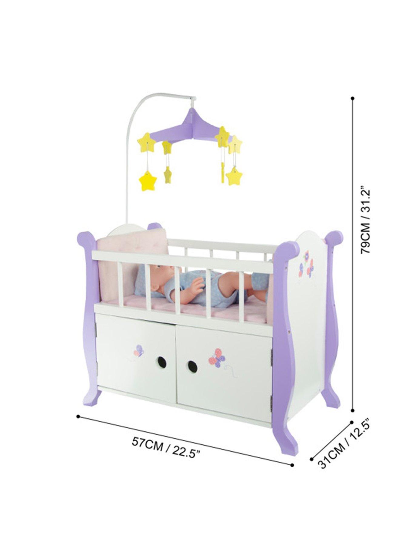 Baby doll store crib with storage