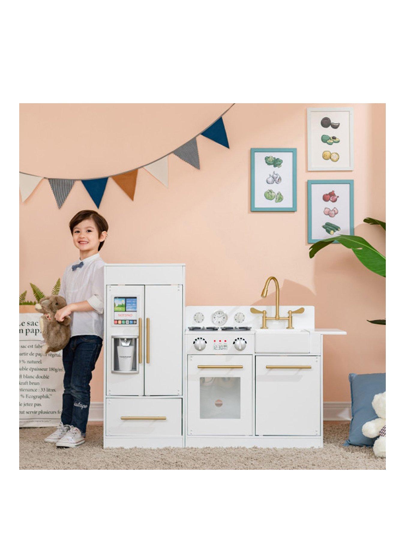 undefined Little Chef Chelsea Modern Play Kitchen - White / Gold