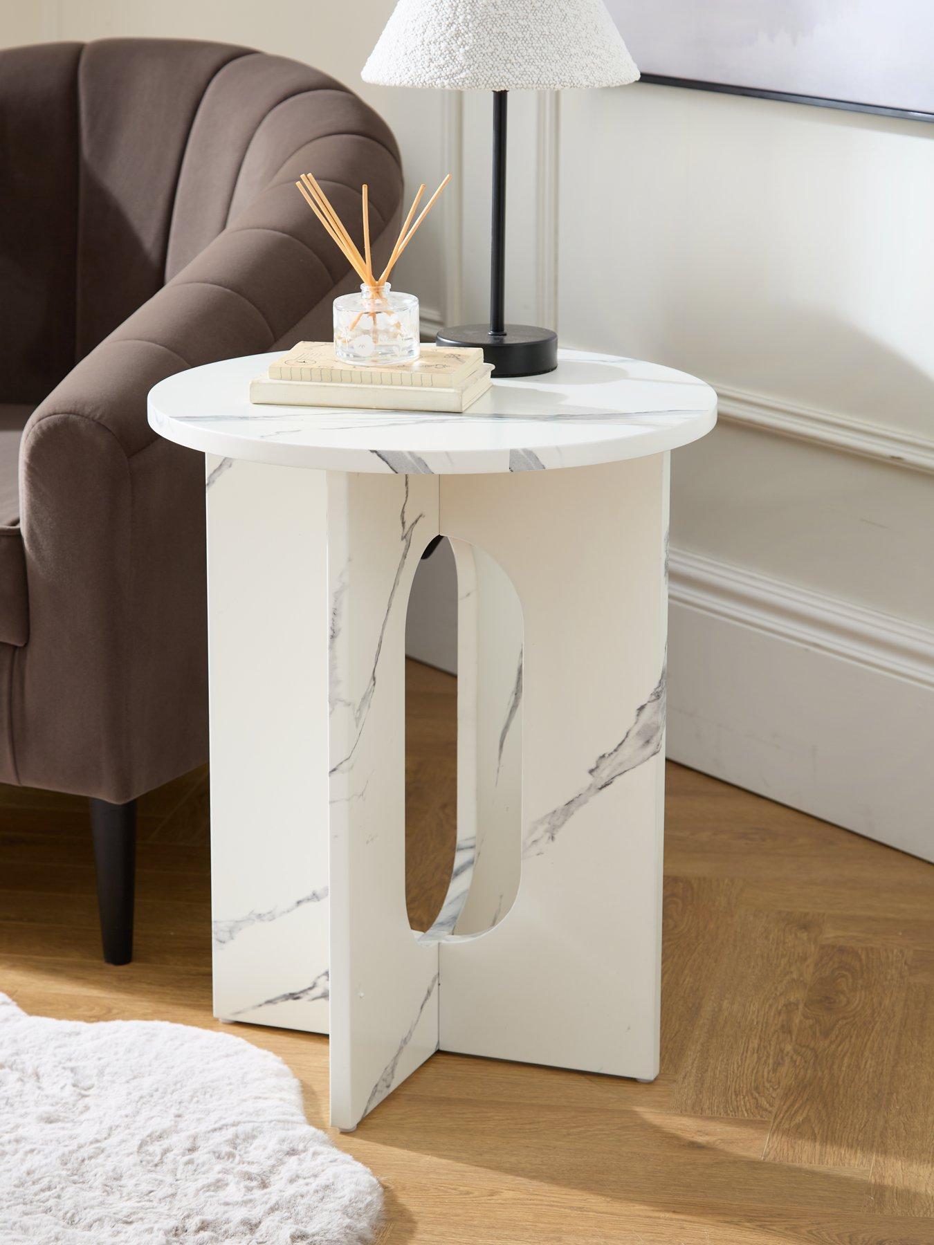 front image of the-very-collection-celeste-side-table-white