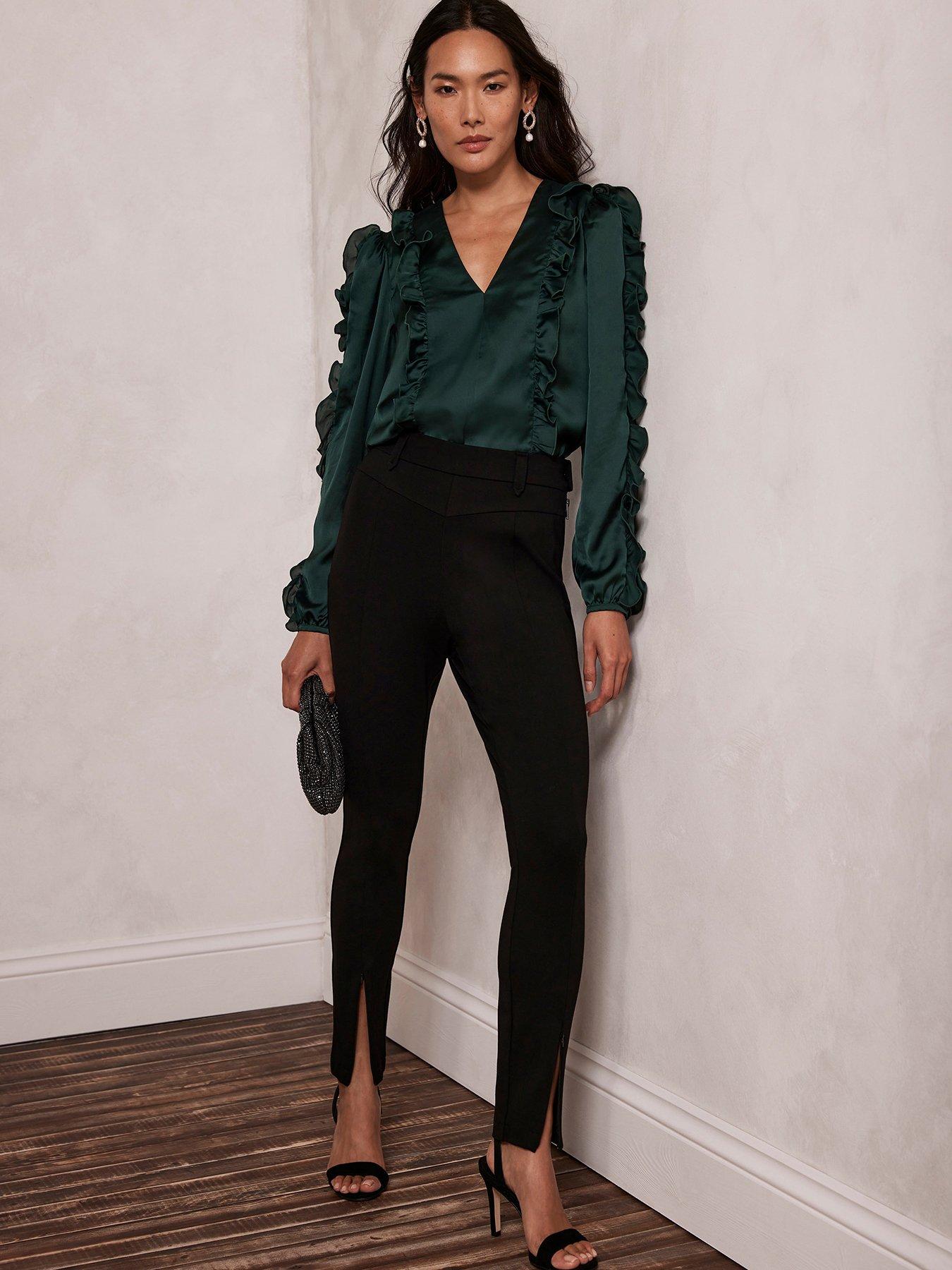 Mint Velvet Black Velvet Leggings