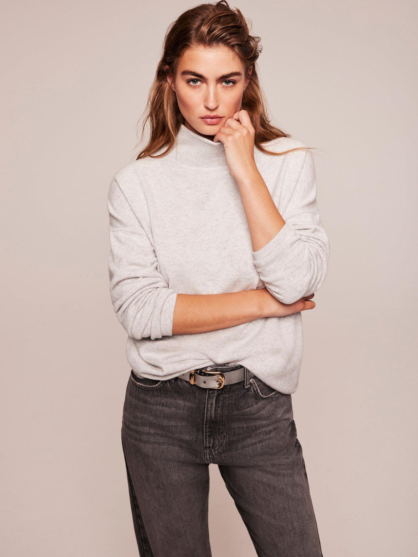 Mint Velvet Grey Ruched Sleeve Jumper | littlewoods.com