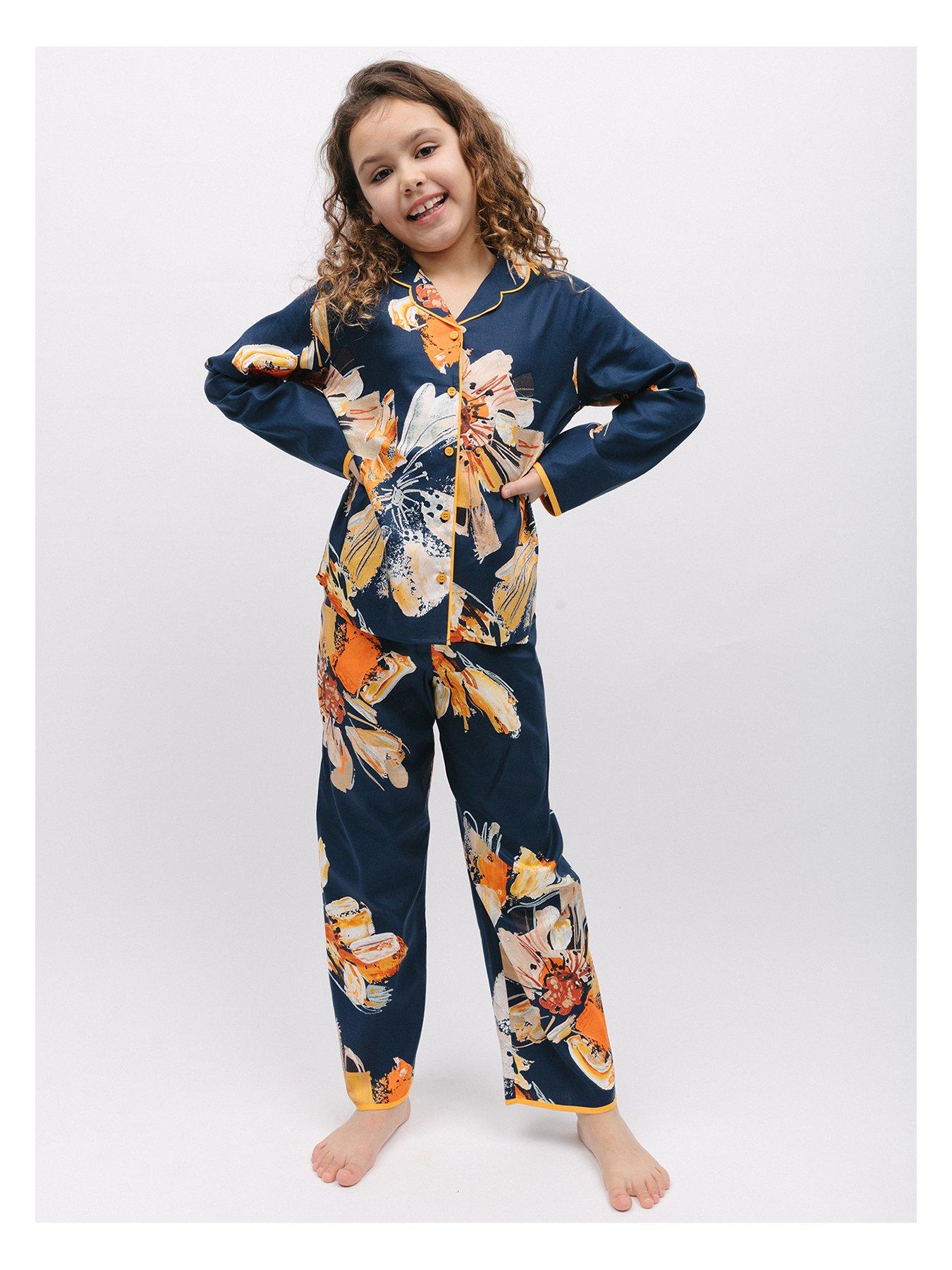 Minijammies Girls Cosmo Floral Pyjama Set Blue littlewoods