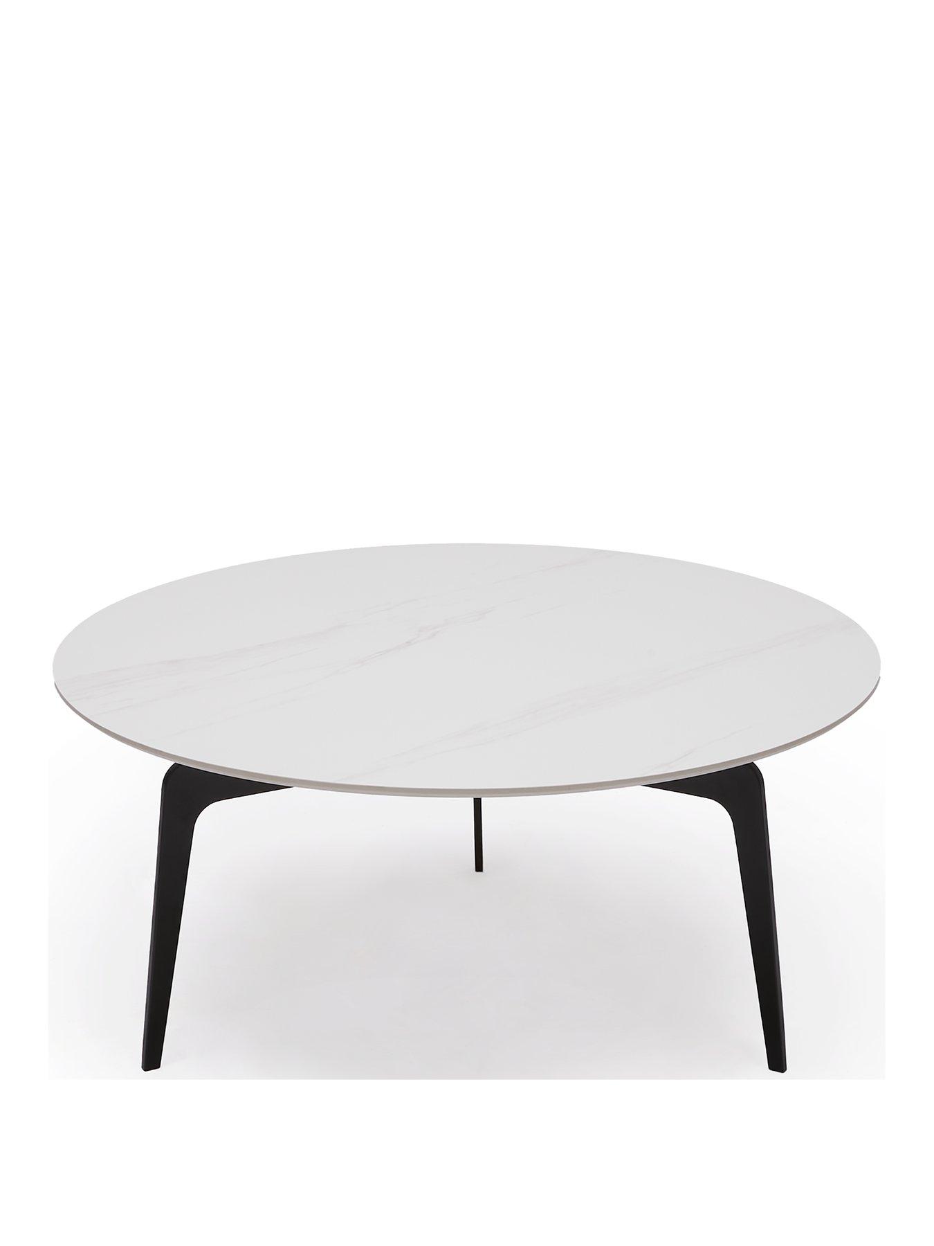  image of very-home-stiletto-ceramic-top-coffee-table-white