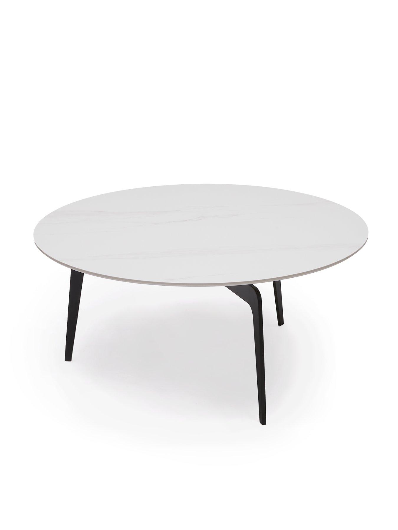  image of very-home-stiletto-ceramic-top-coffee-table-white