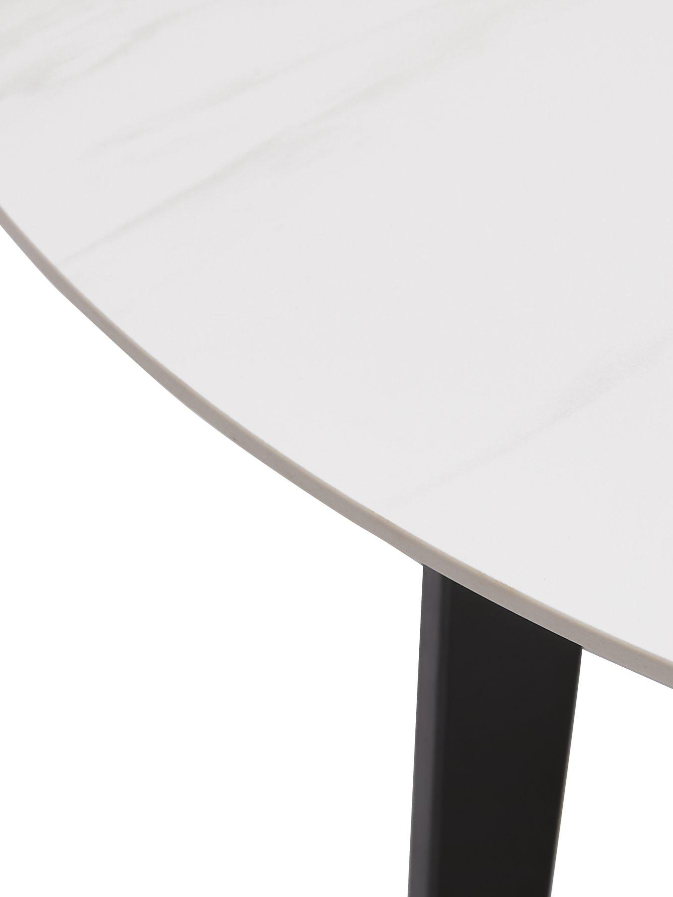  image of very-home-stiletto-ceramic-top-coffee-table-white