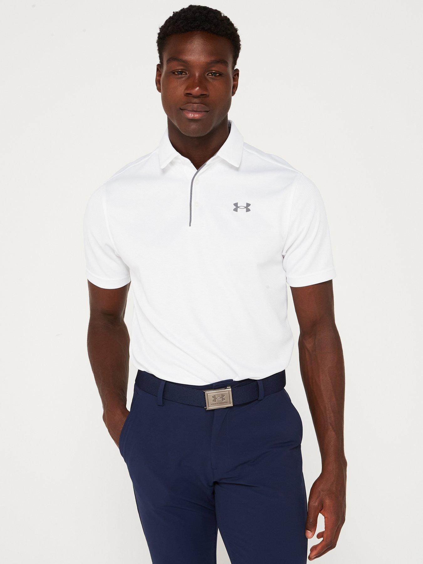 Image 1 of 5 of UNDER ARMOUR Mens Golf Tech Polo - White