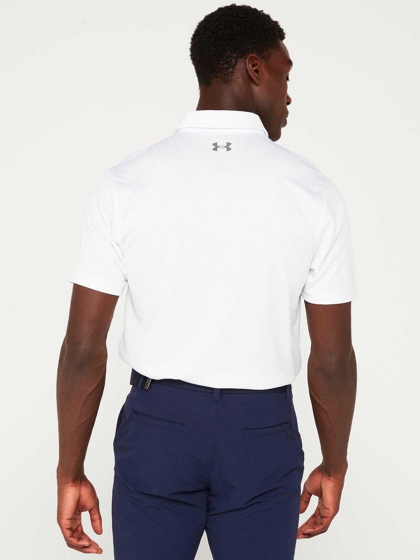 Image 2 of 5 of UNDER ARMOUR Mens Golf Tech Polo - White