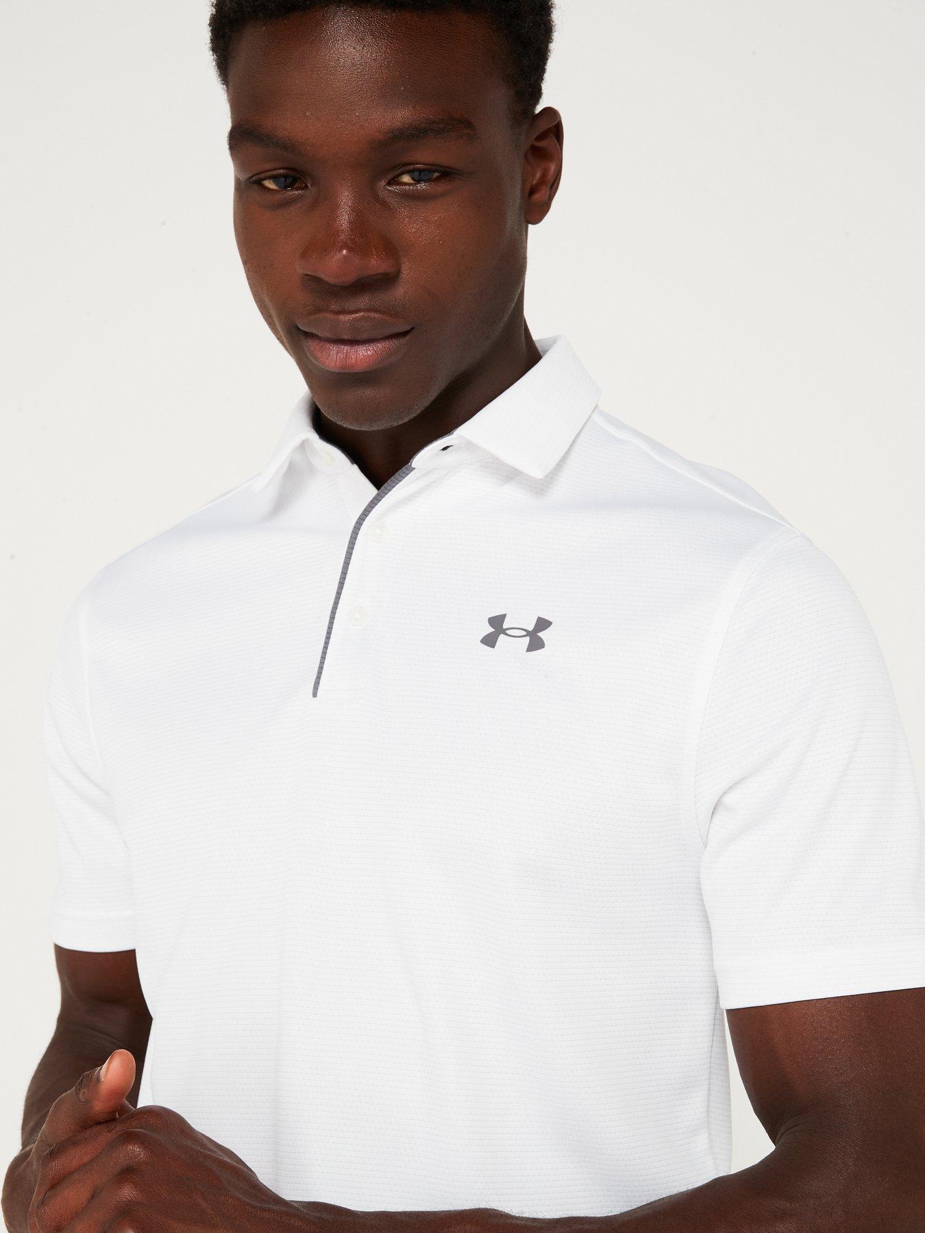 Image 4 of 5 of UNDER ARMOUR Mens Golf Tech Polo - White