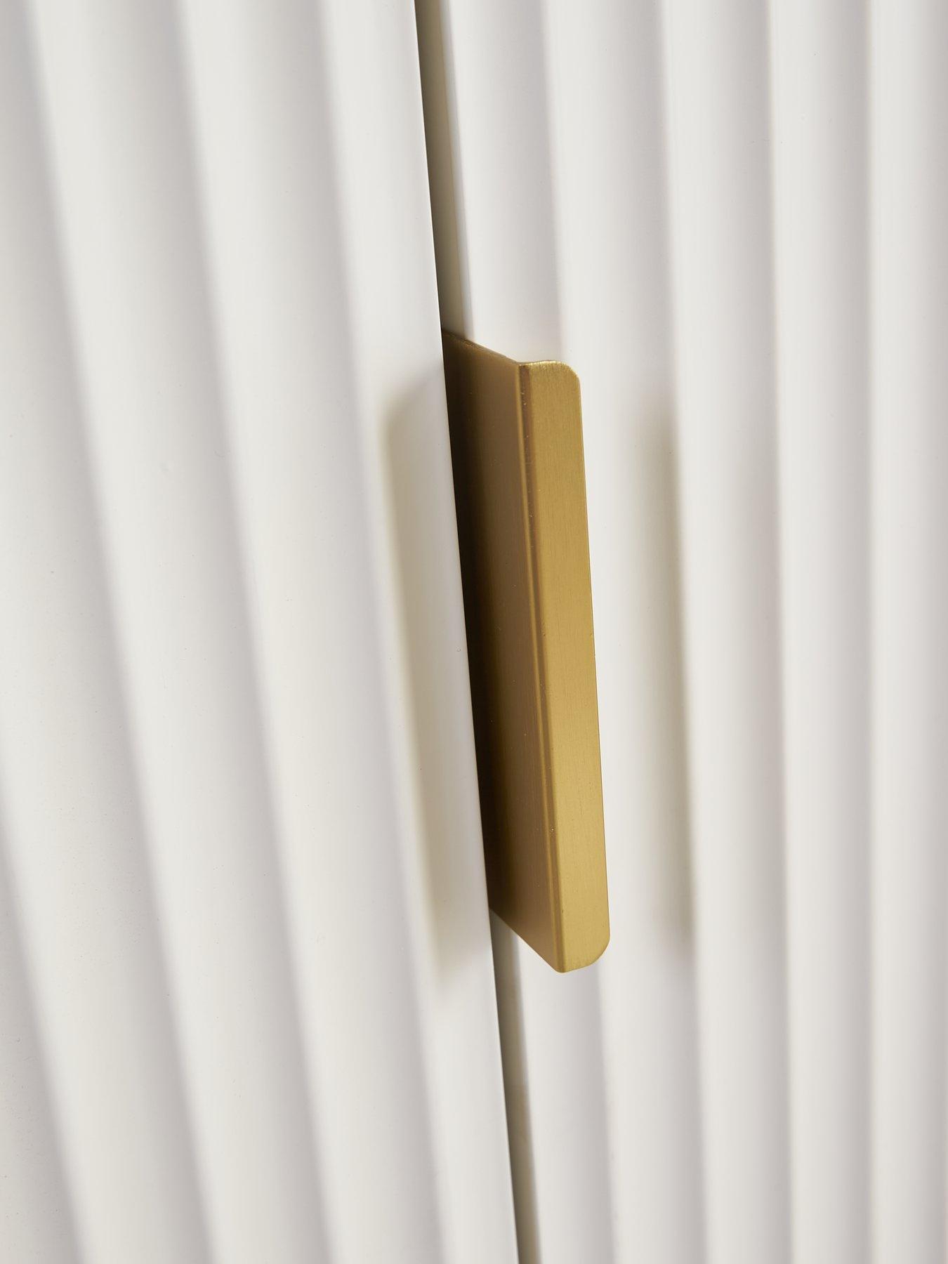 Image 5 of 6 of The Very Collection Cora Large 3 Door Sideboard - Ivory/Brass