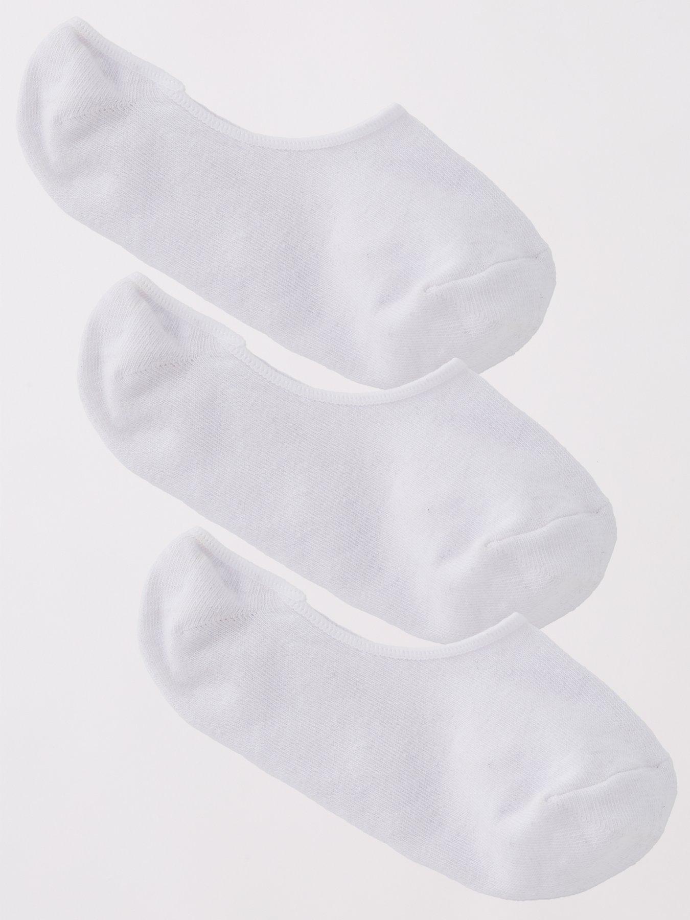 Image 1 of 3 of The Very Collection Womens Heel Grip 3 Pack Invisible Trainer Liners - White
