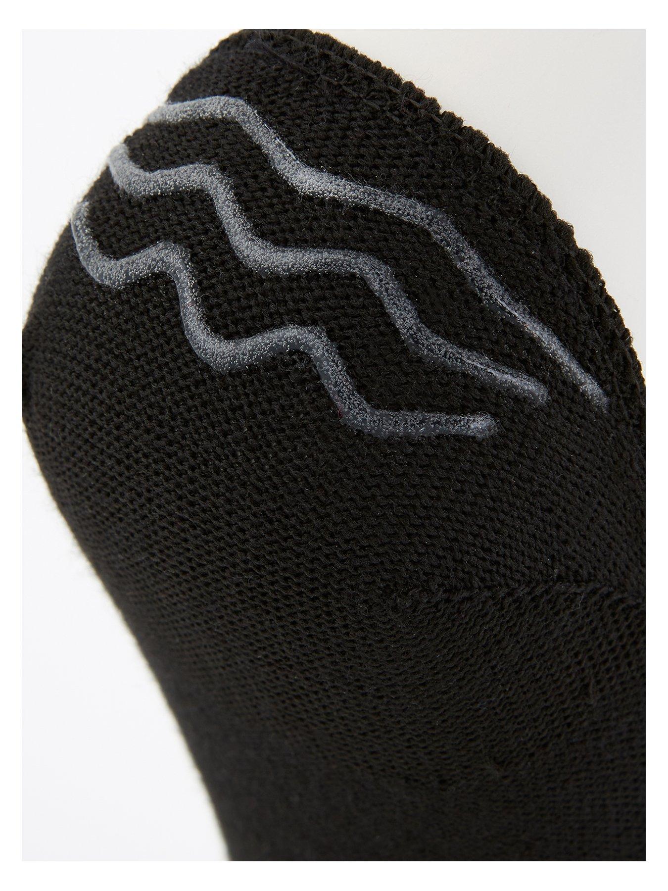 3 Pack Invisible Trainer Liner Socks with Heel Grips Black