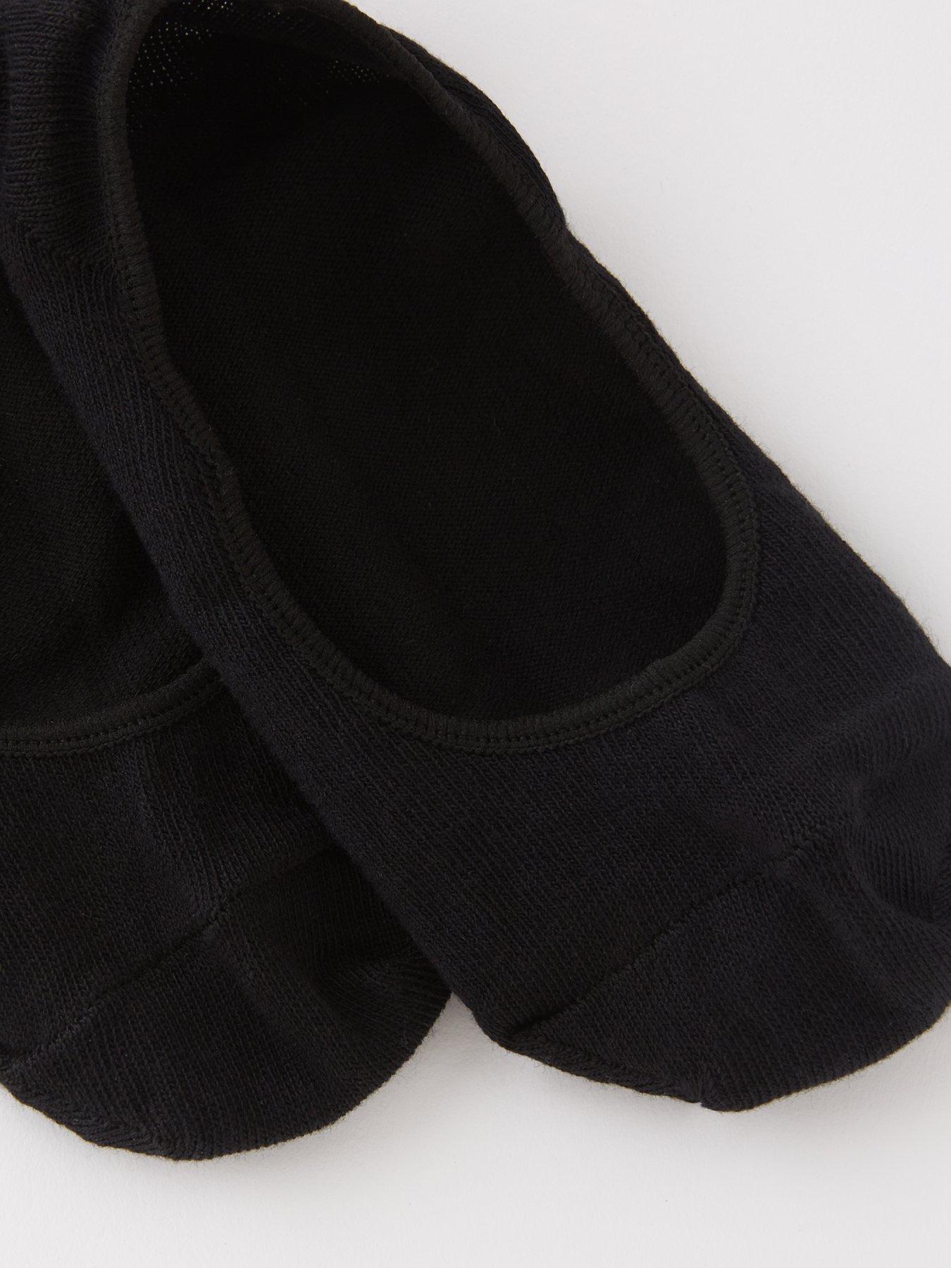  image of everyday-3-pack-invisible-trainer-liner-socks-with-heel-grips-black