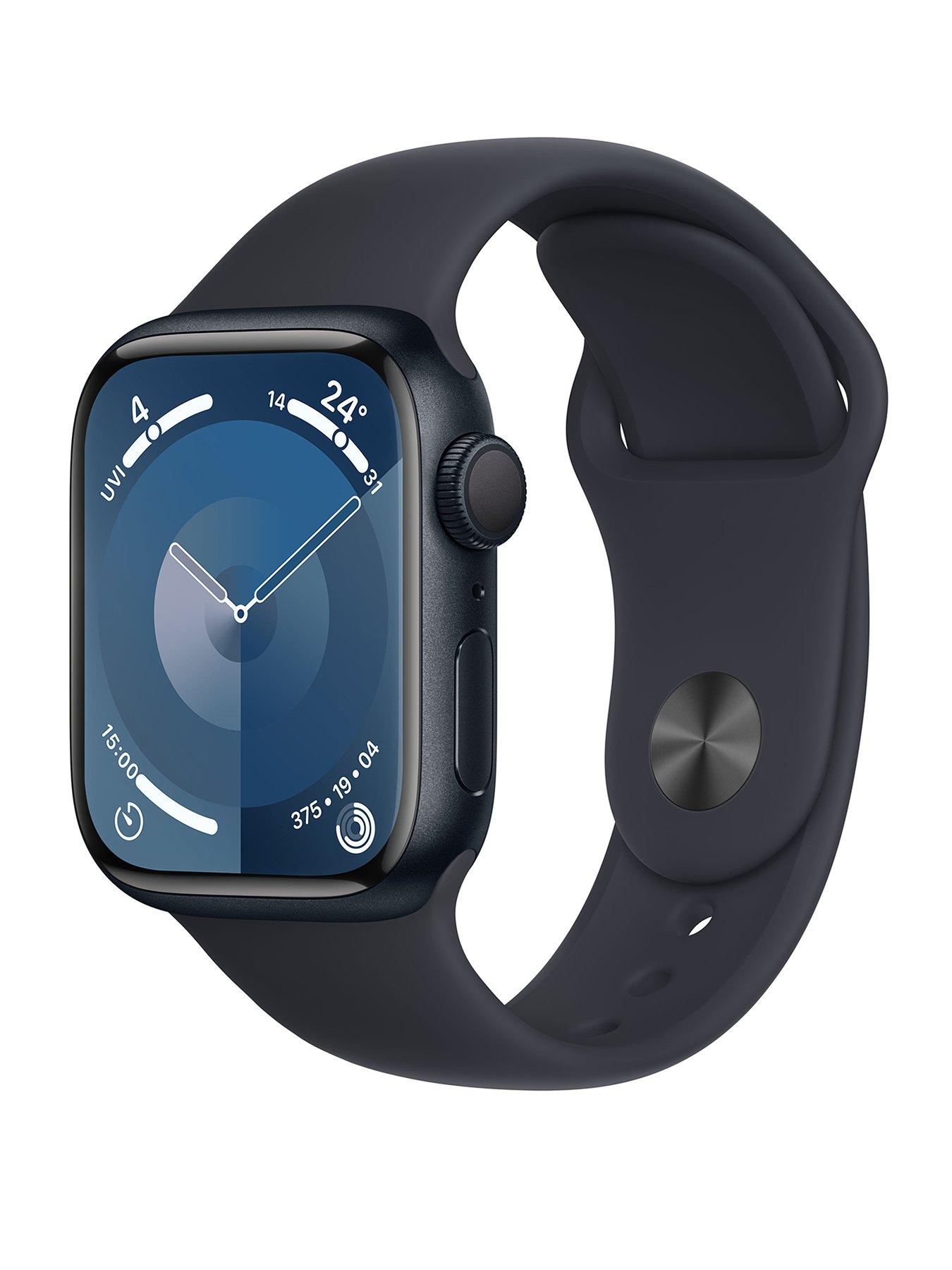 Apple Watch Series 9 (GPS), 41mm Midnight Aluminium Case with Midnight Sport Band - M/L