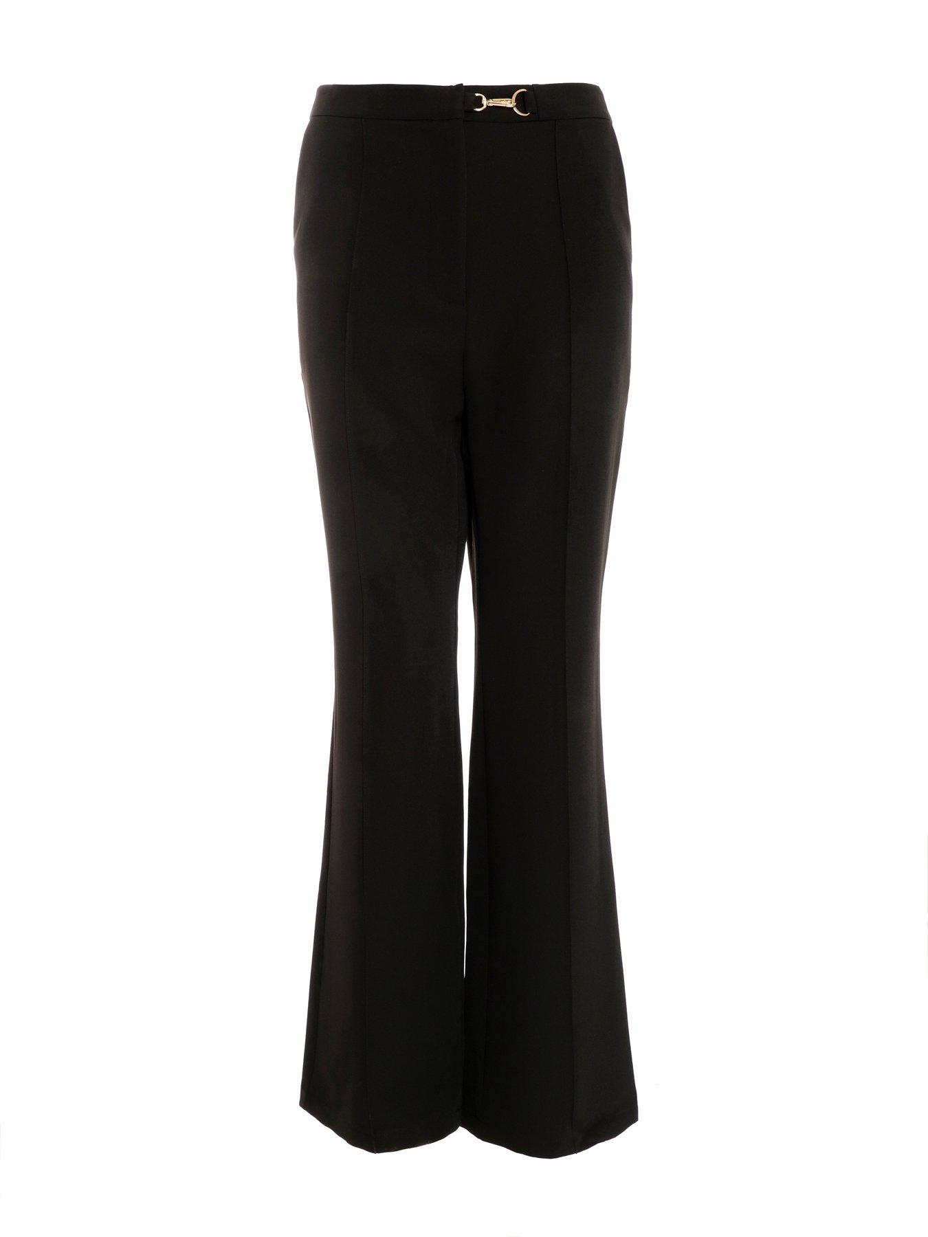 Image 4 of 6 of Quiz Black Chain Detail Palazzo Trouser