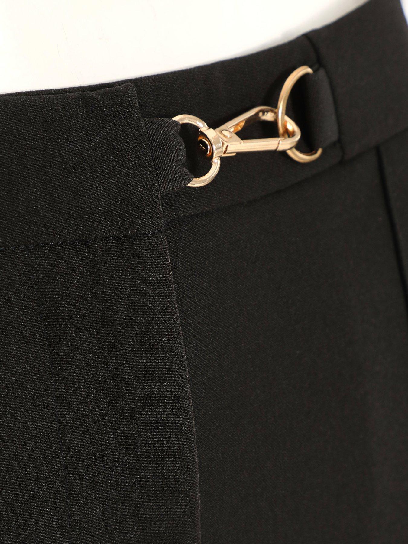 Image 6 of 6 of Quiz Black Chain Detail Palazzo Trouser