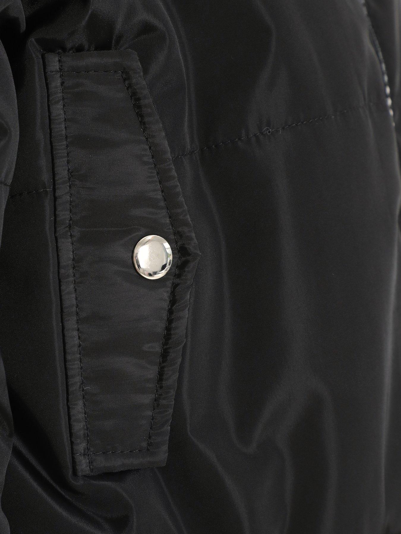  image of quiz-black-ruched-sleeve-bomber-jacket