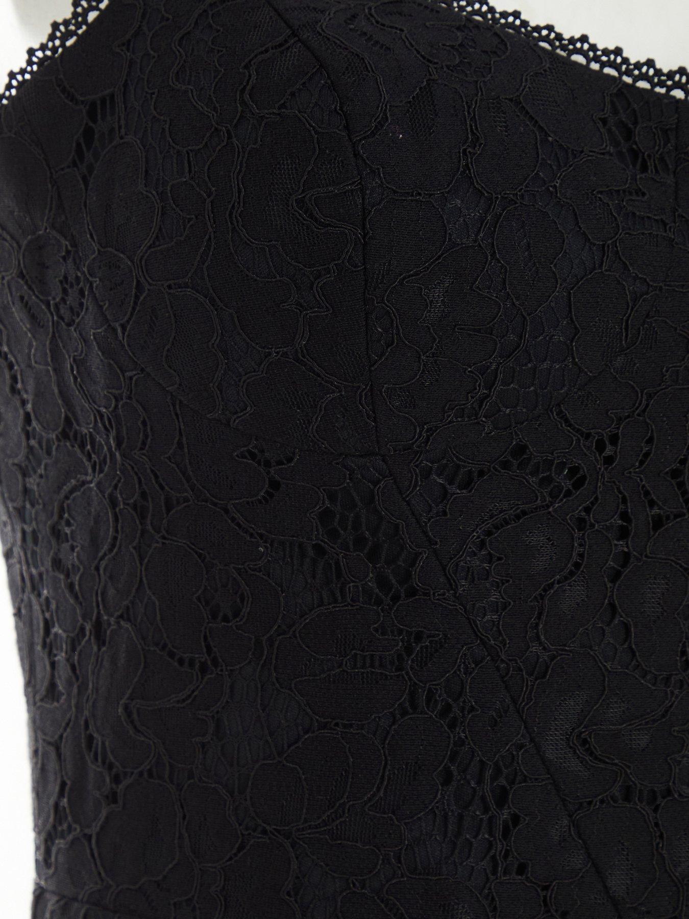  image of quiz-black-lace-split-leg-maxi-dress