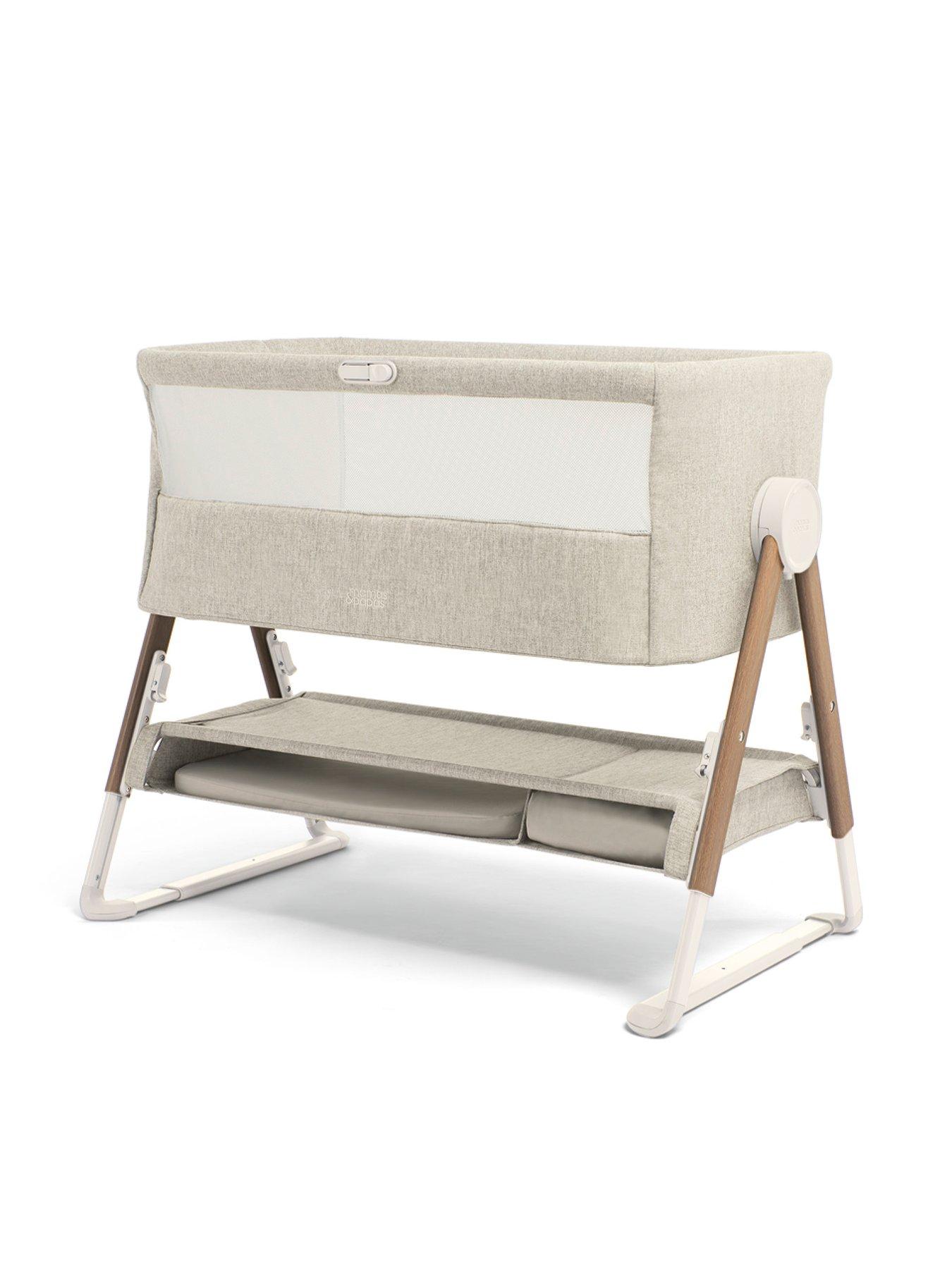 undefined Lua Bedside Crib Fawn Bundle- White