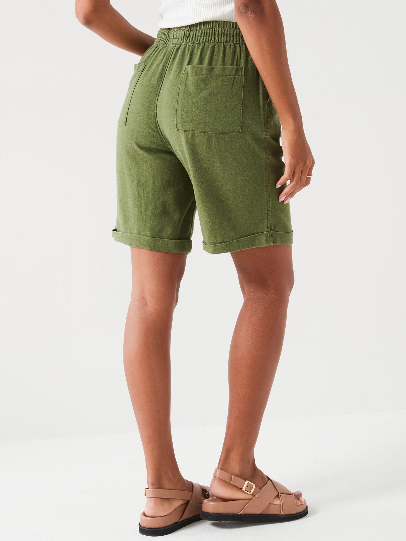Image 2 of 6 of Everyday Linen Blend Shorts - Khaki