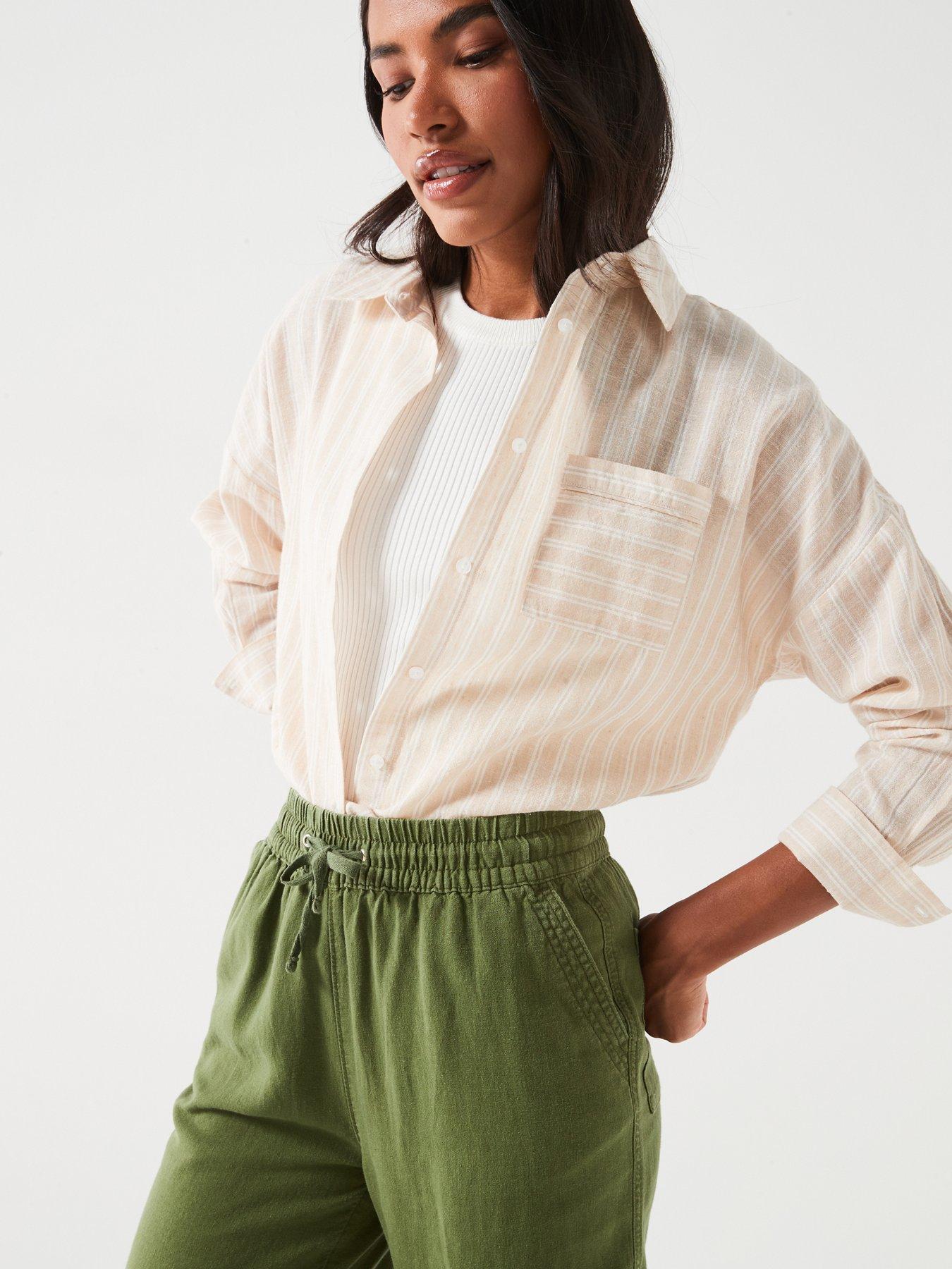 Image 4 of 6 of Everyday Linen Blend Shorts - Khaki