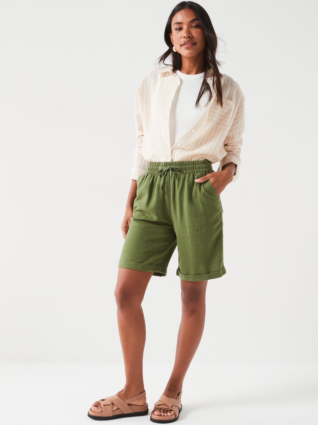 Image 5 of 6 of Everyday Linen Blend Shorts - Khaki