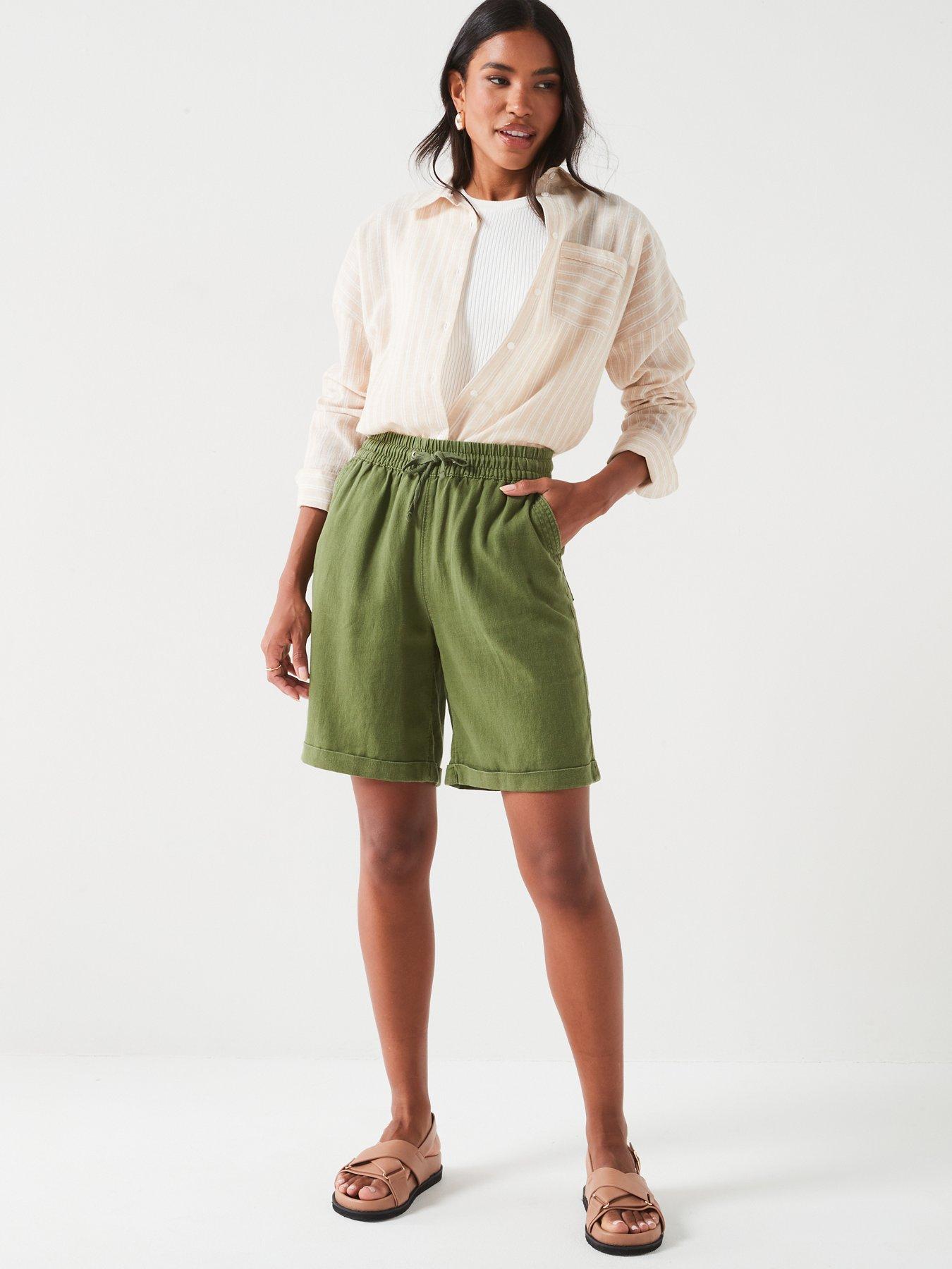 Image 6 of 6 of Everyday Linen Blend Shorts - Khaki