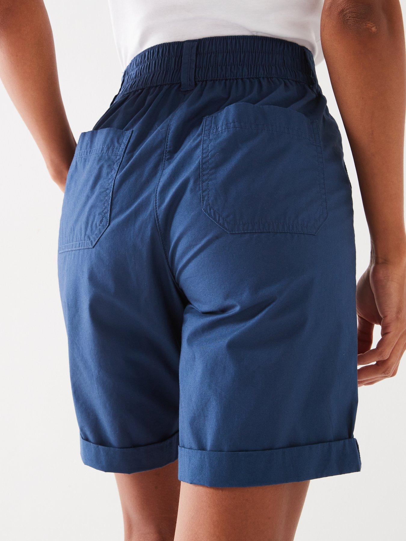 Image 5 of 6 of Everyday Double Button Poplin Shorts - Blue