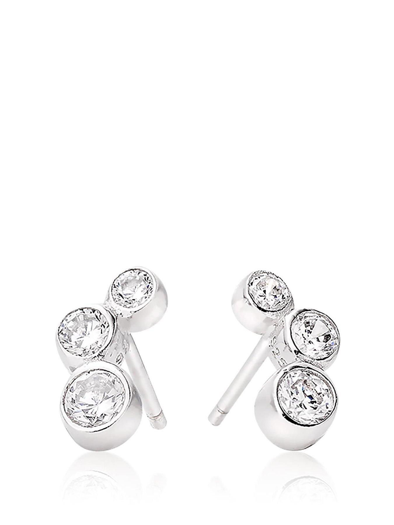 beaverbrooks-sterling-silver-triple-cubic-zirconia-rubover-earrings