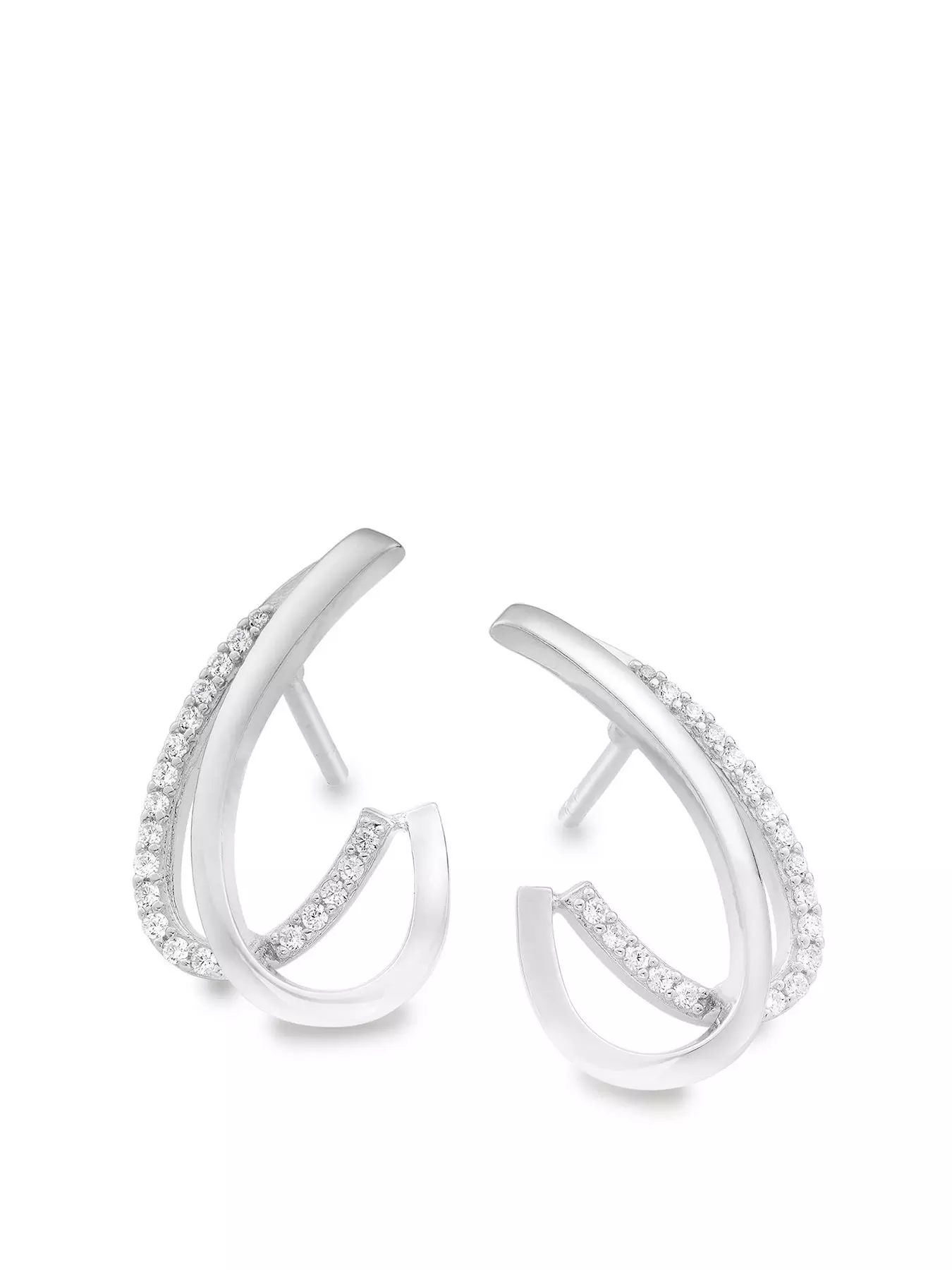 Timeless Wonder Fancy Zirconia Geo Letter Stud Earrings for Women
