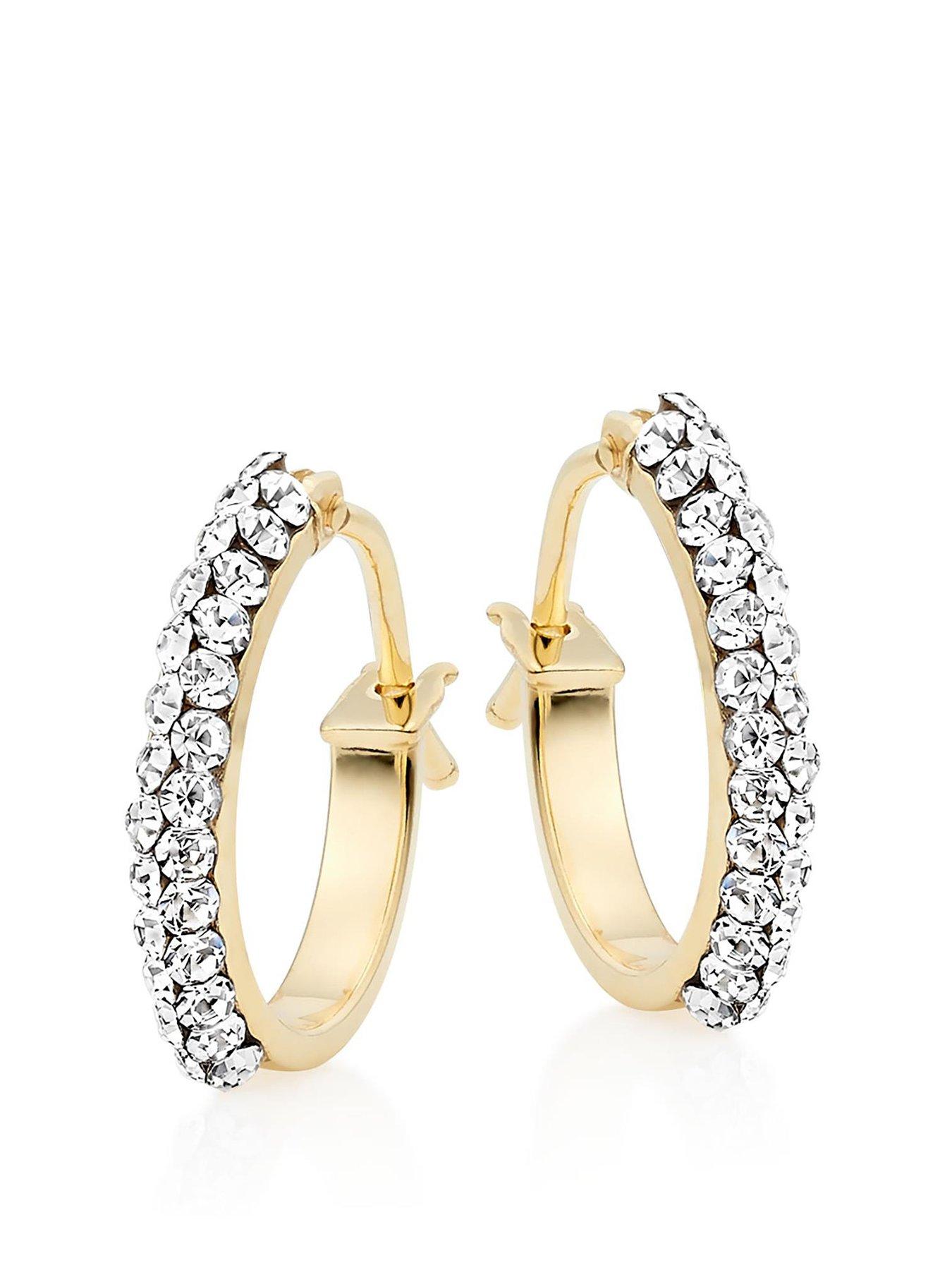 beaverbrooks-9ct-gold-crystal-hoop-earrings