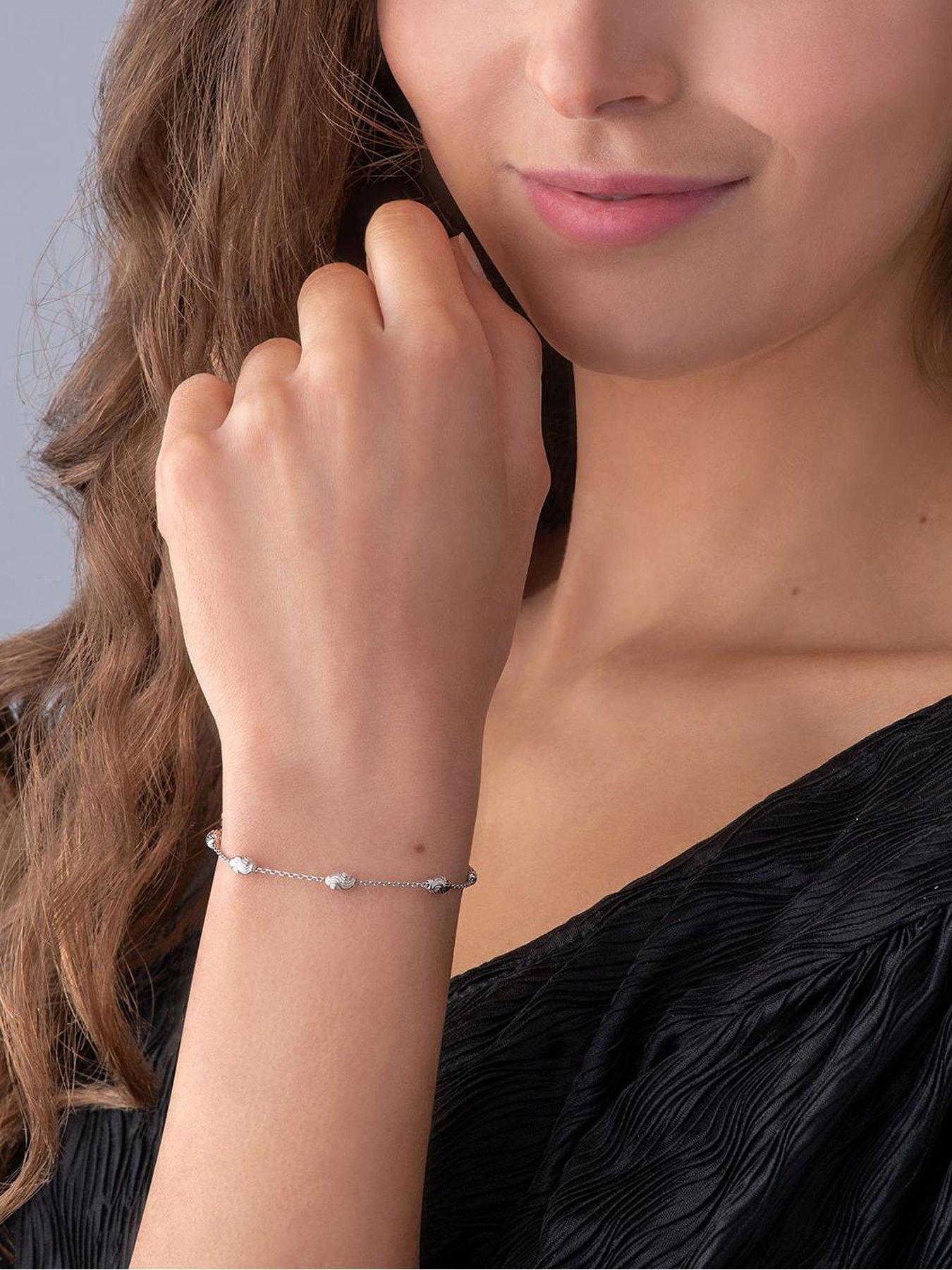 Image 2 of 6 of Beaverbrooks Sterling Silver Pebble Ladies Bracelet