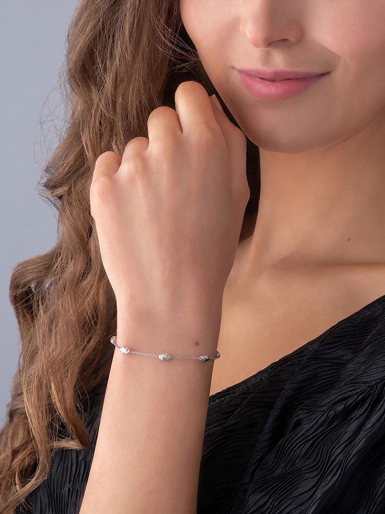Image 6 of 6 of Beaverbrooks Sterling Silver Pebble Ladies Bracelet