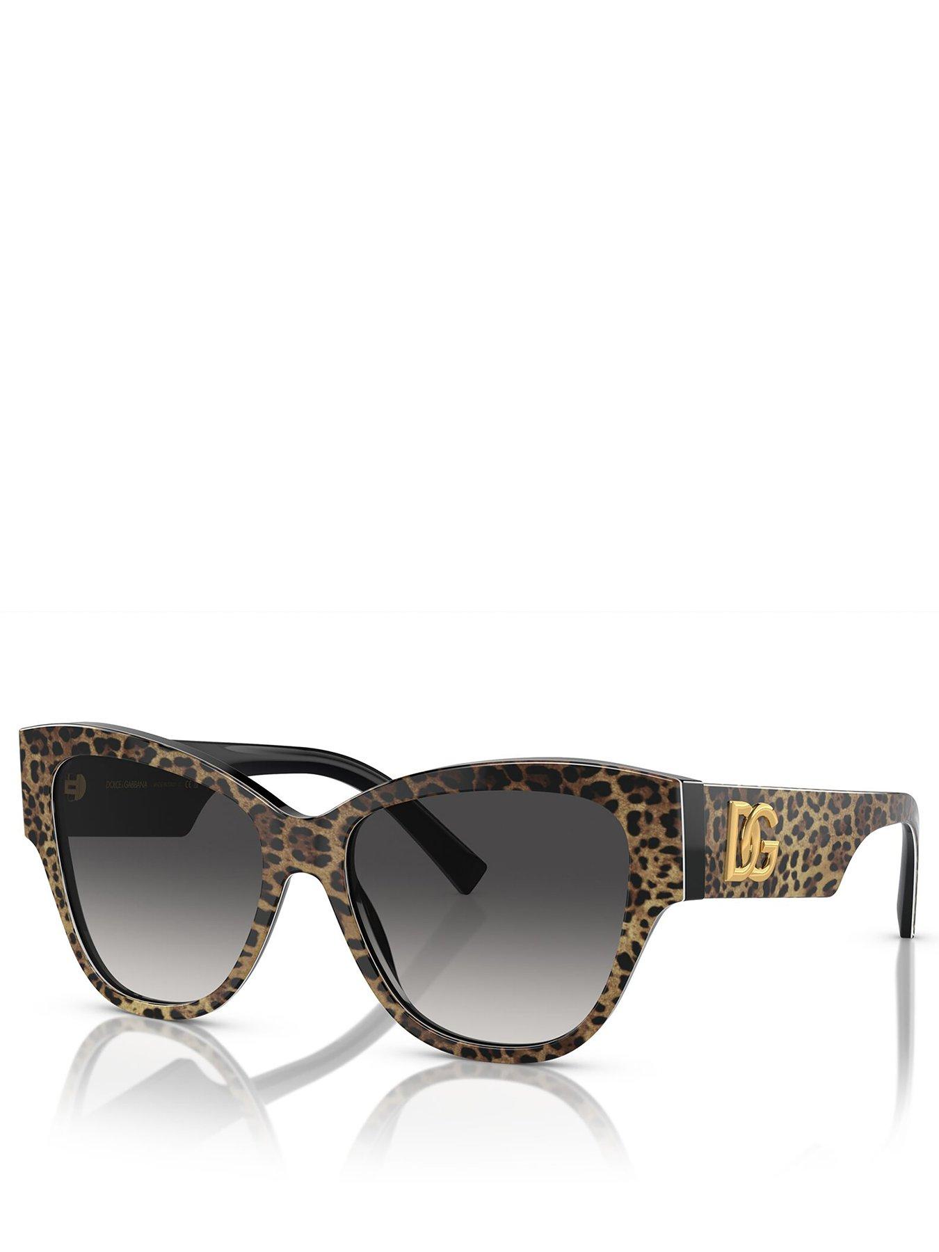 undefined Dolce  &  Gabbana Cate Eye Sunglasses - Leo Brown On Black