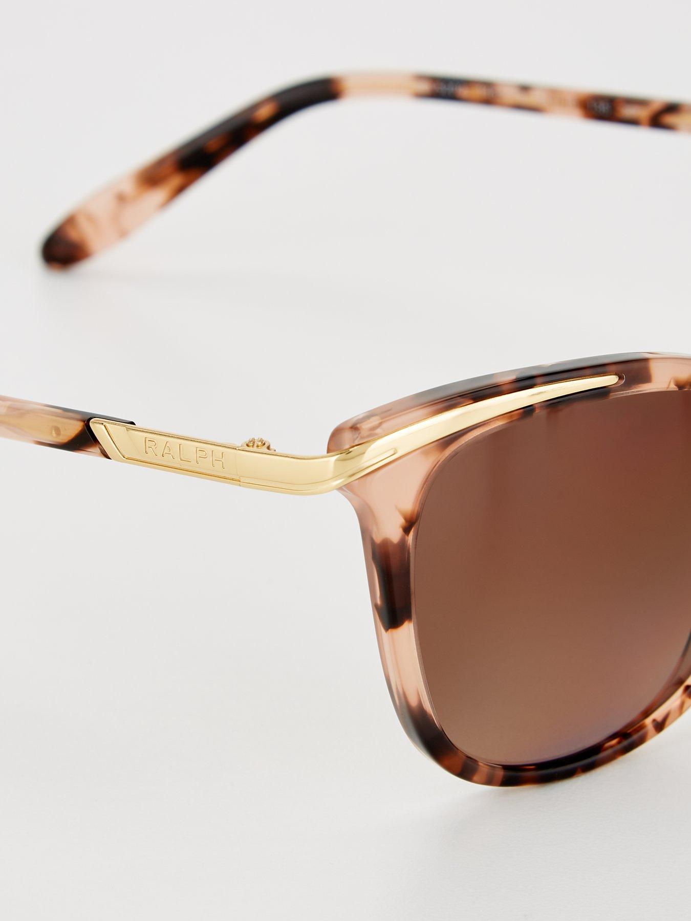  image of ralph-cat-eye-sunglasses-shiny-pink-tortoise-amp-gold