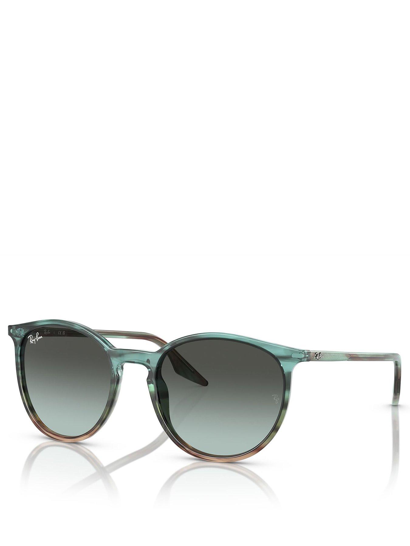 undefined Ray Ban Rounded Sunglasses - Striped Blu Gradient Green