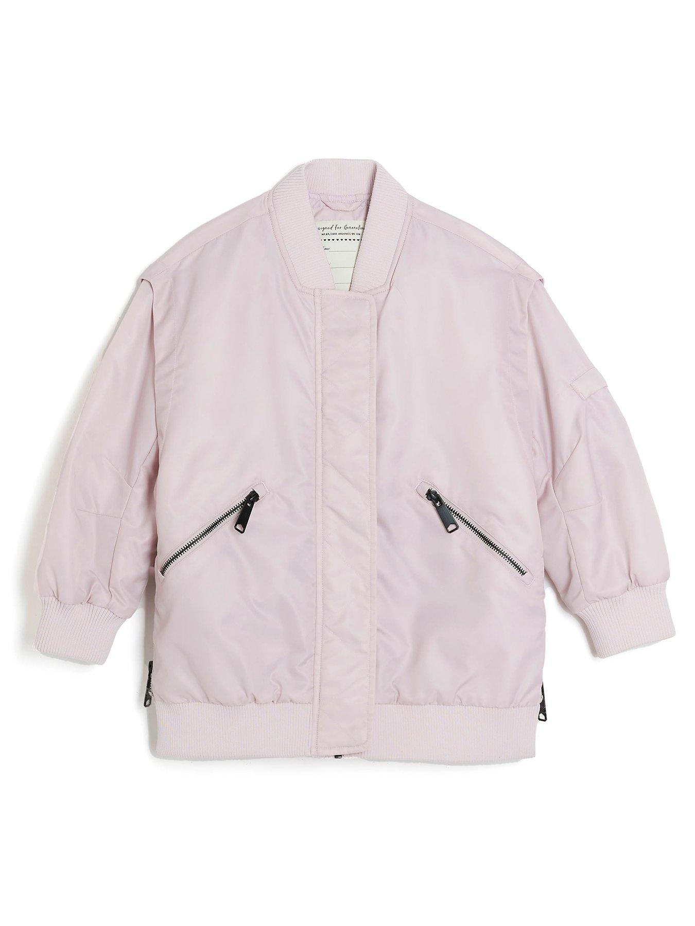 River Island Girls Nylon Bomber Jacket - Pink