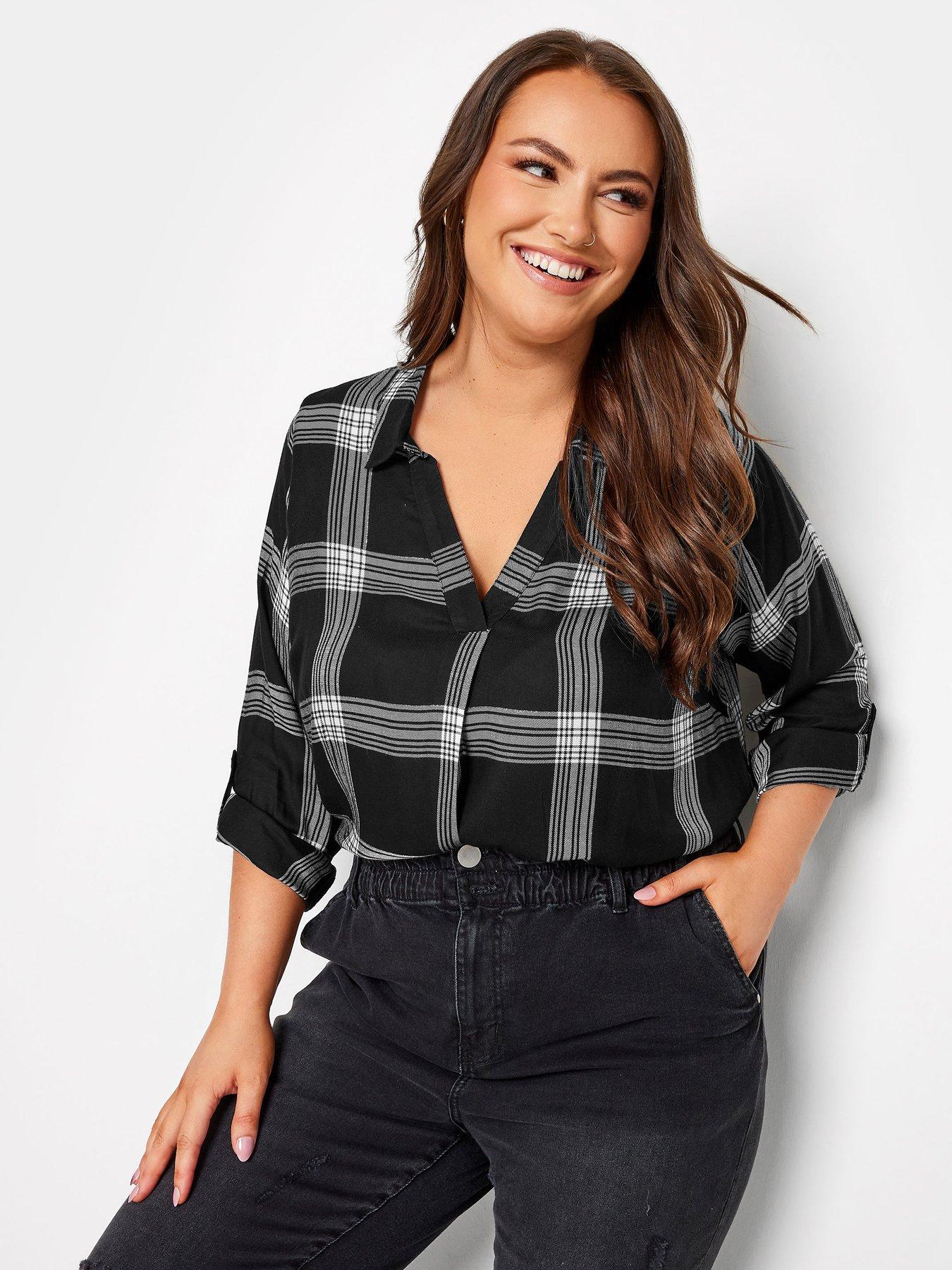 YOURS LONDON Plus Size Curve Black Floral Boyfriend Chiffon Shirt