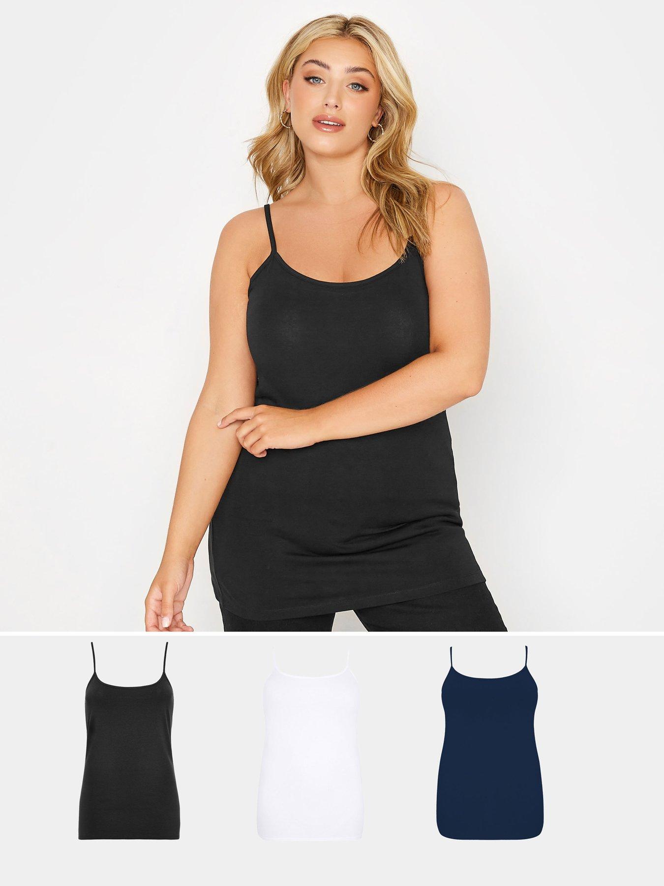 undefined 3 Pack Cami Vest. Black/White/Navy