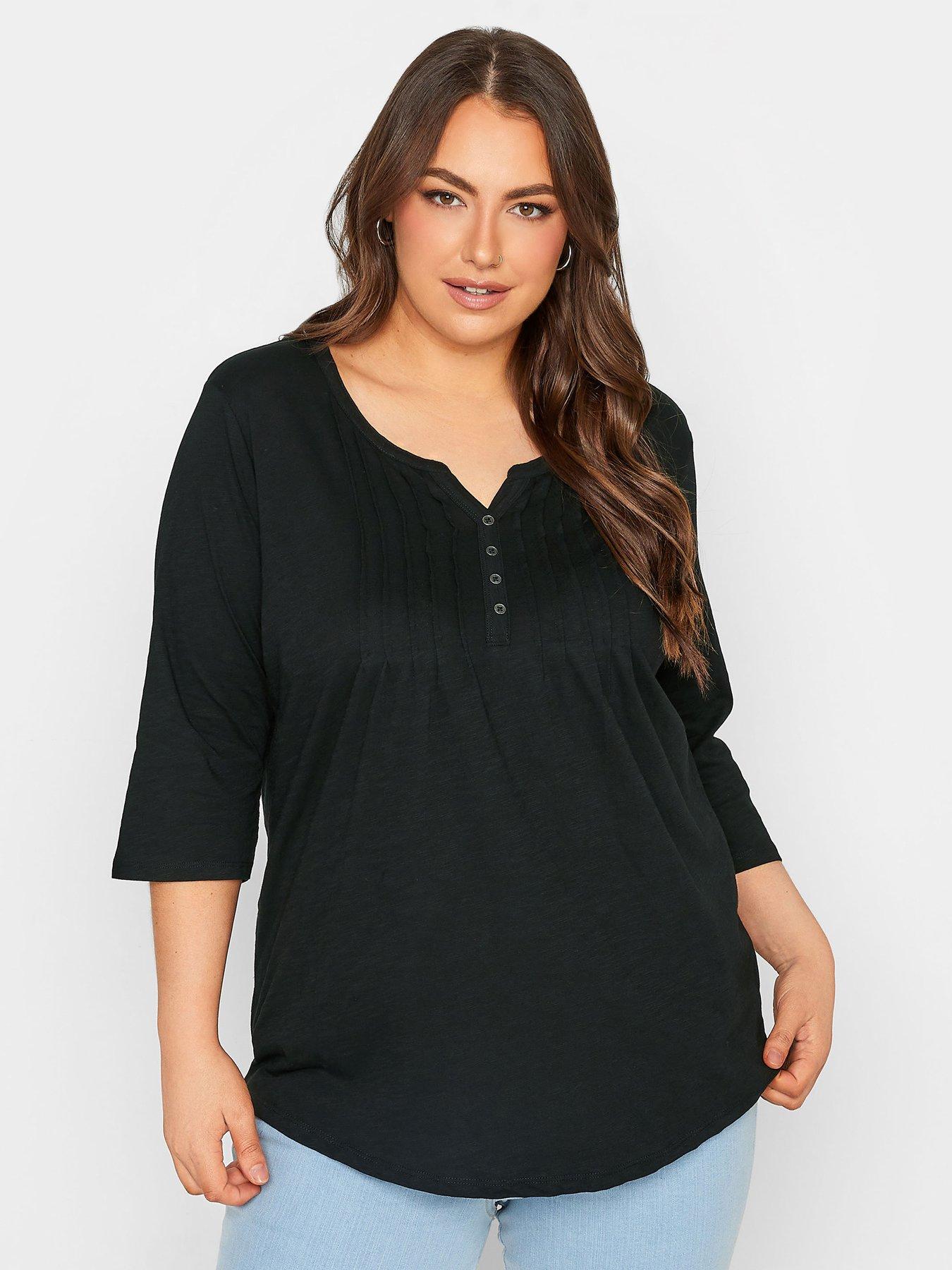 yours-pintuck-henley-black