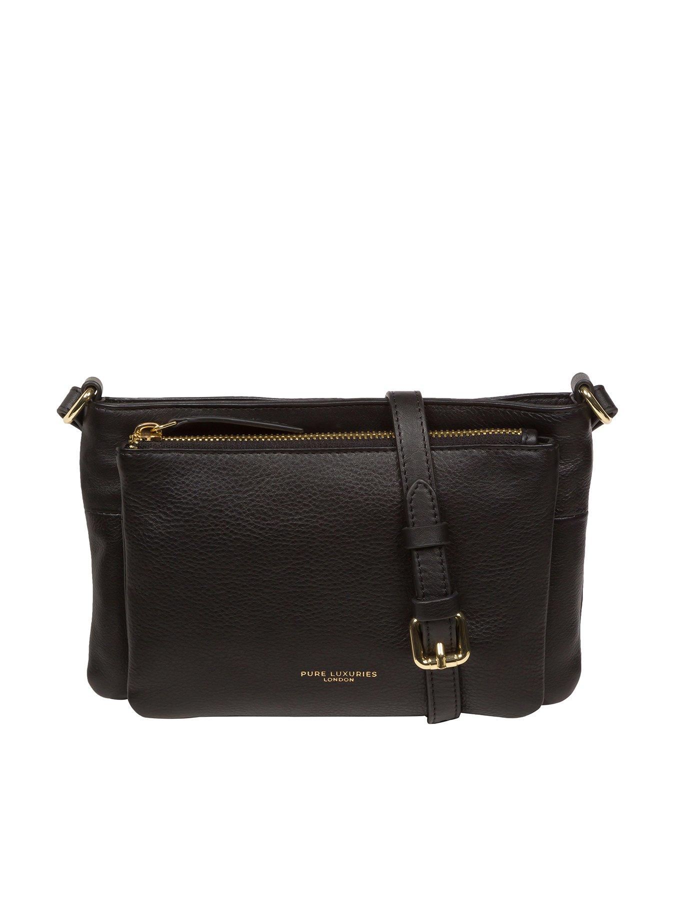 Pure Luxuries London Jess Black Nappa Leather Cross Body Bag ...