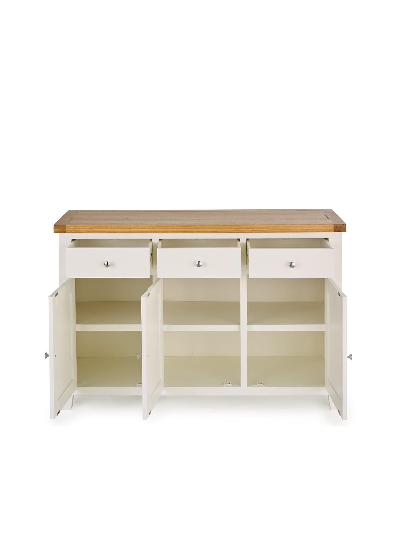 Image 4 of 6 of The Very Collection Hamilton Ready Assembled 3 Door Sideboard - contains Solid Wood