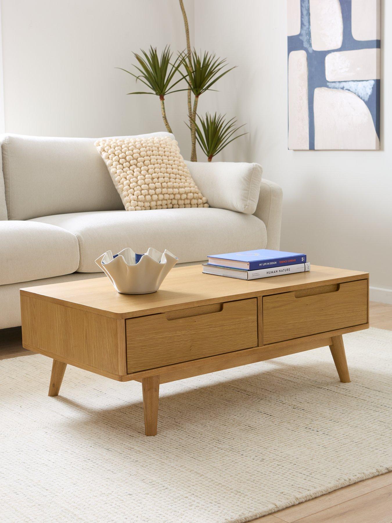Very Home Sumati 2 Drawer Coffee Table - Oak - contains Solid Wood