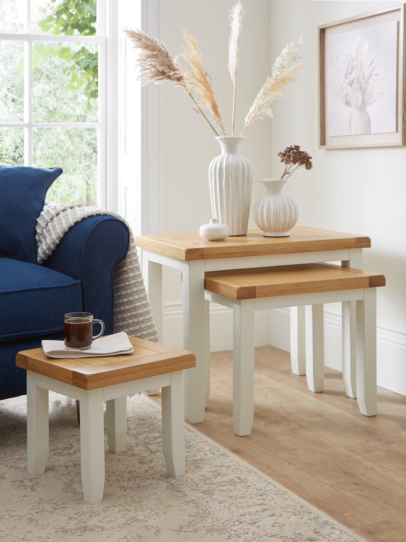 The Very Collection Hamilton Ready Assembled Nest of 3 Tables - contains Solid Wood