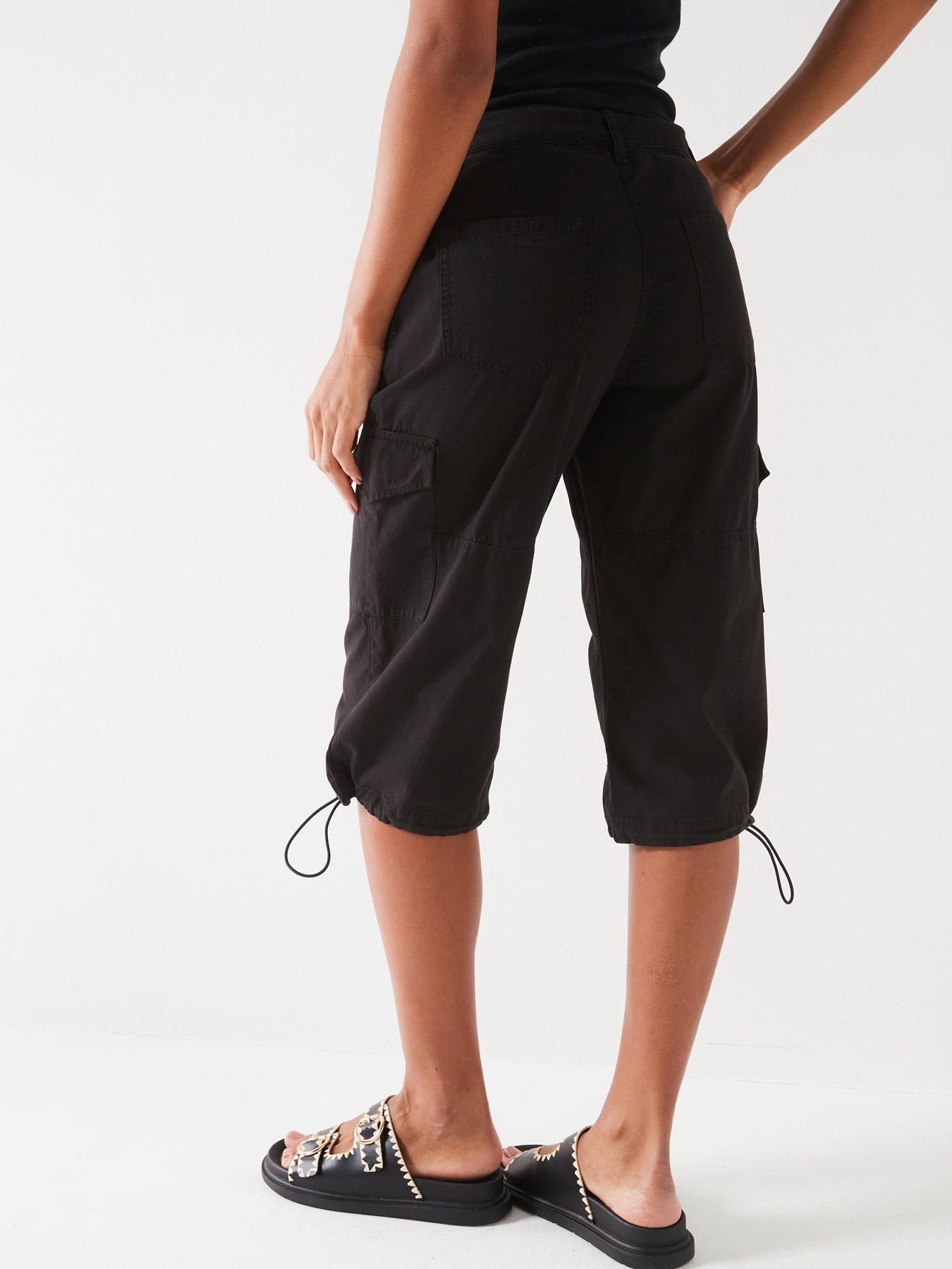 Image 2 of 6 of V by Very Poplin Cargo Longline Shorts - Black