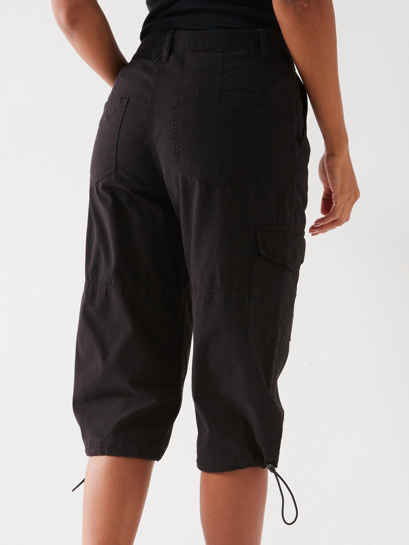 Image 6 of 6 of V by Very Poplin Cargo Longline Shorts - Black